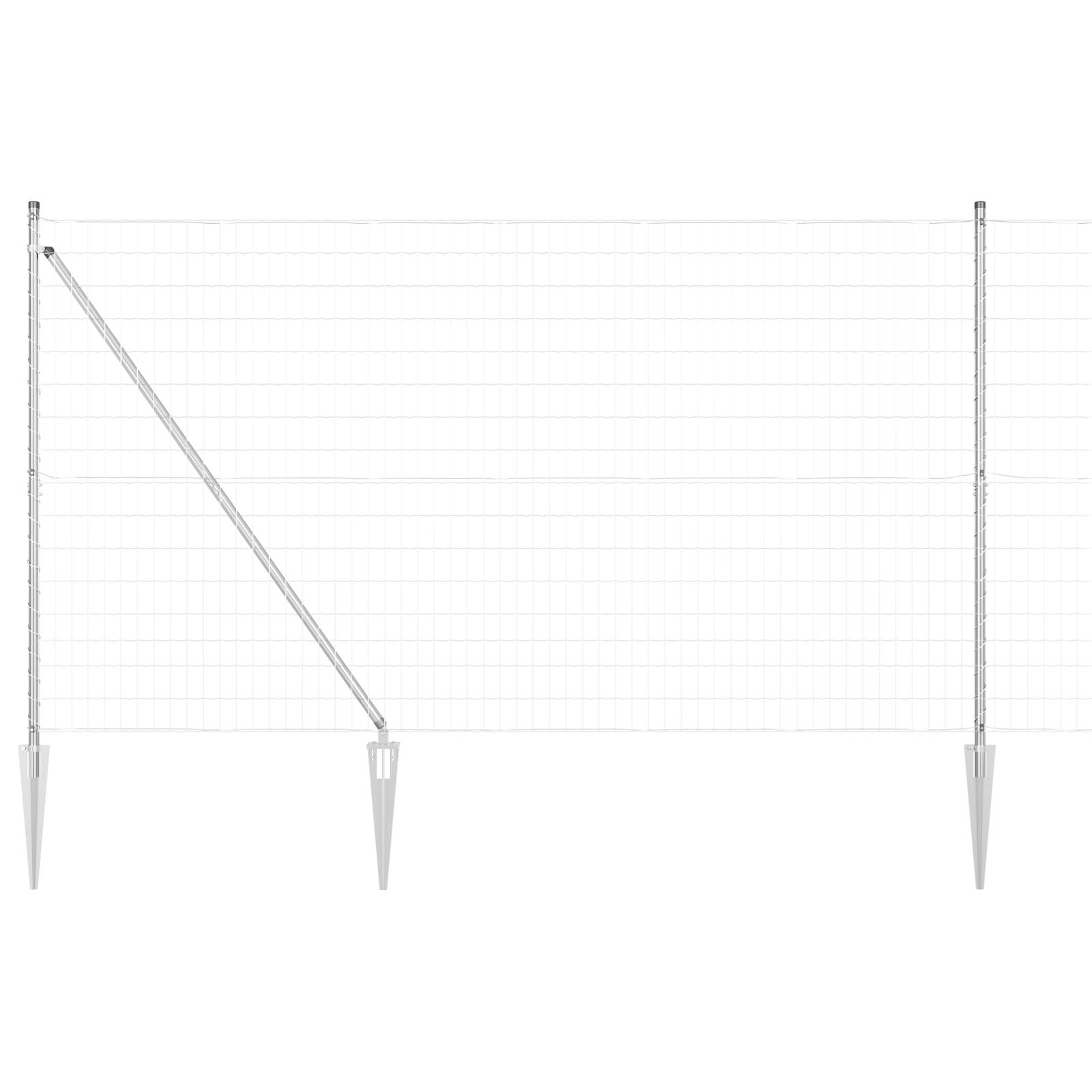 vidaXL Euro Zaun mit 7 Dornankern 1,6x10 m Verzinkter Stahl