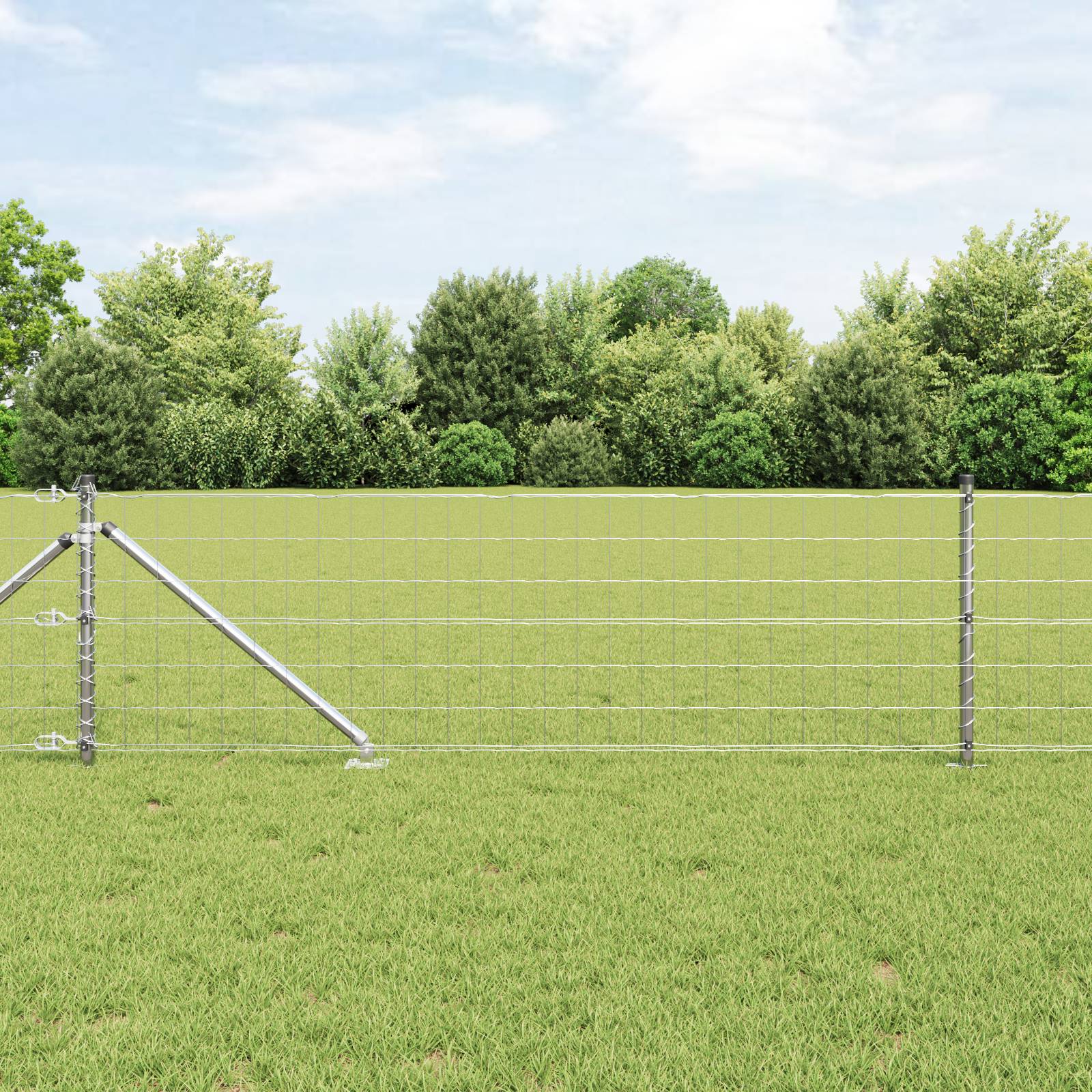 vidaXL Euro Zaun mit 13 Spike-Pfosten 0,4x50 m Verzinkter Stahl