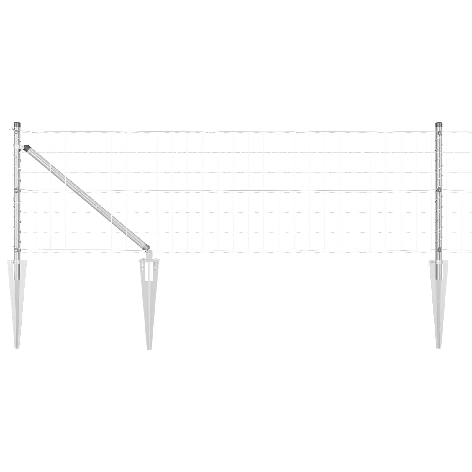 vidaXL Euro Zaun mit 7 Spitzenpfosten 0,8x10 m Verzinkter Stahl