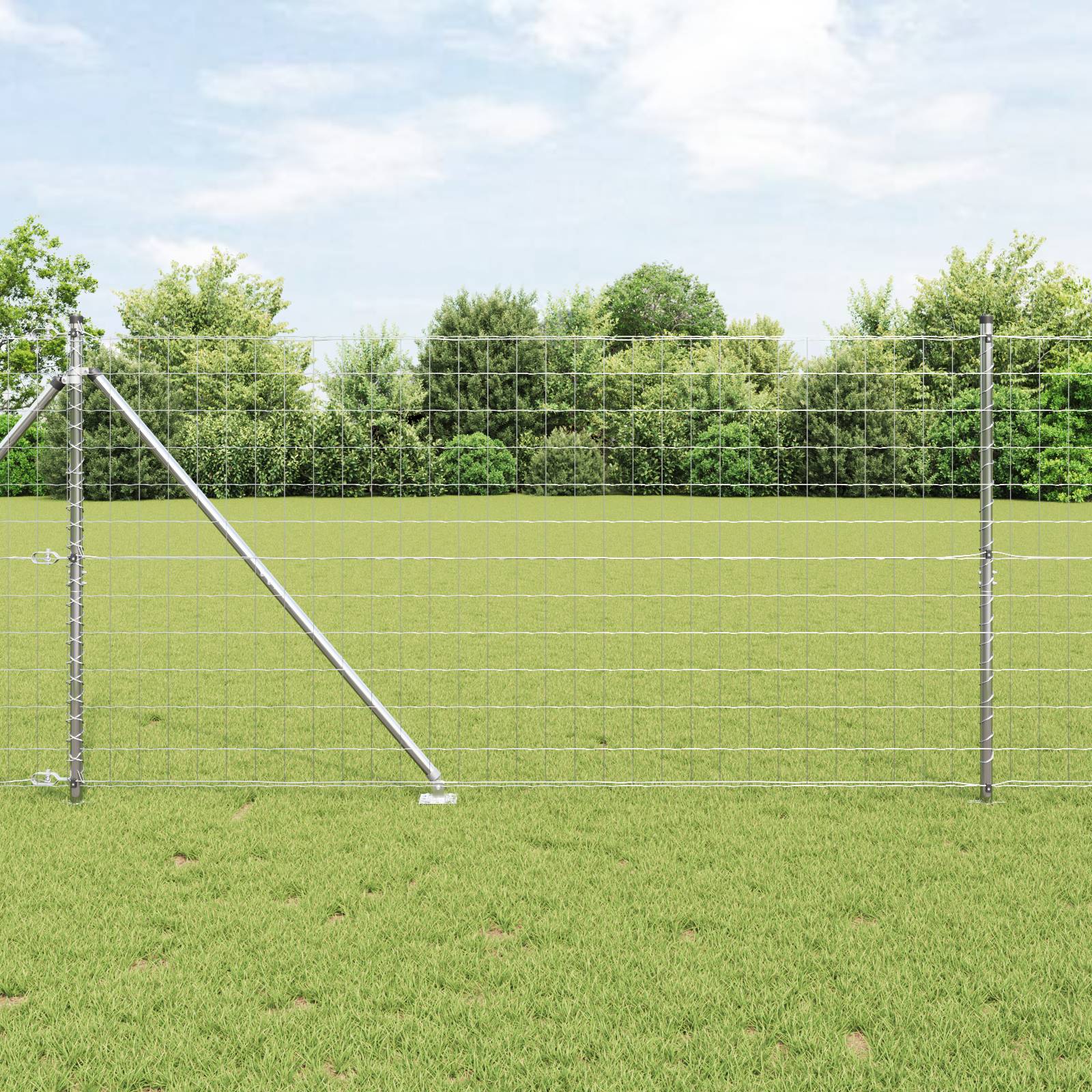vidaXL Euro Zaun mit 7 Spike-Pfosten 1.4x10 m Verzinkter Stahl