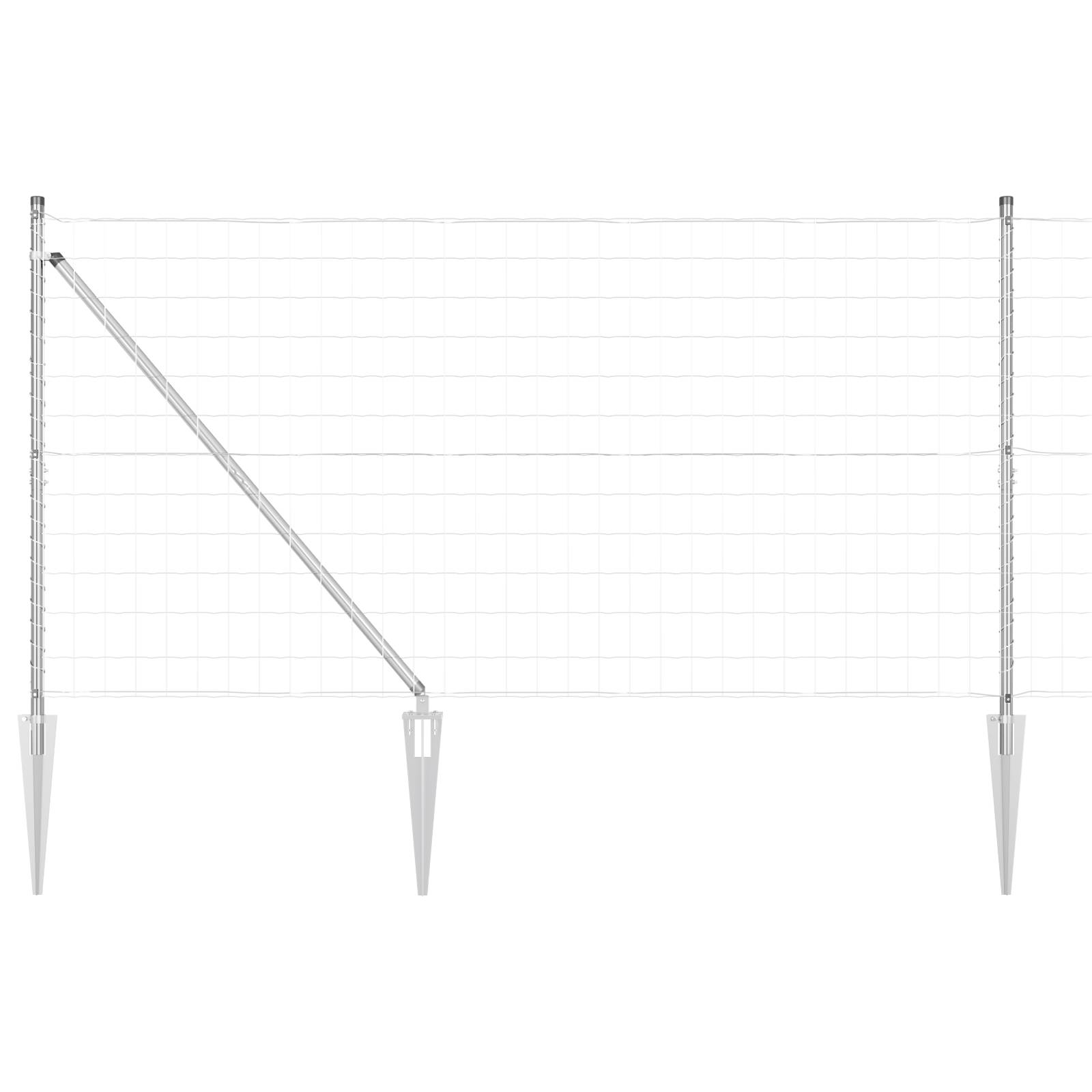 vidaXL Euro Zaun mit 7 Spike-Pfosten 1.4x10 m Verzinkter Stahl