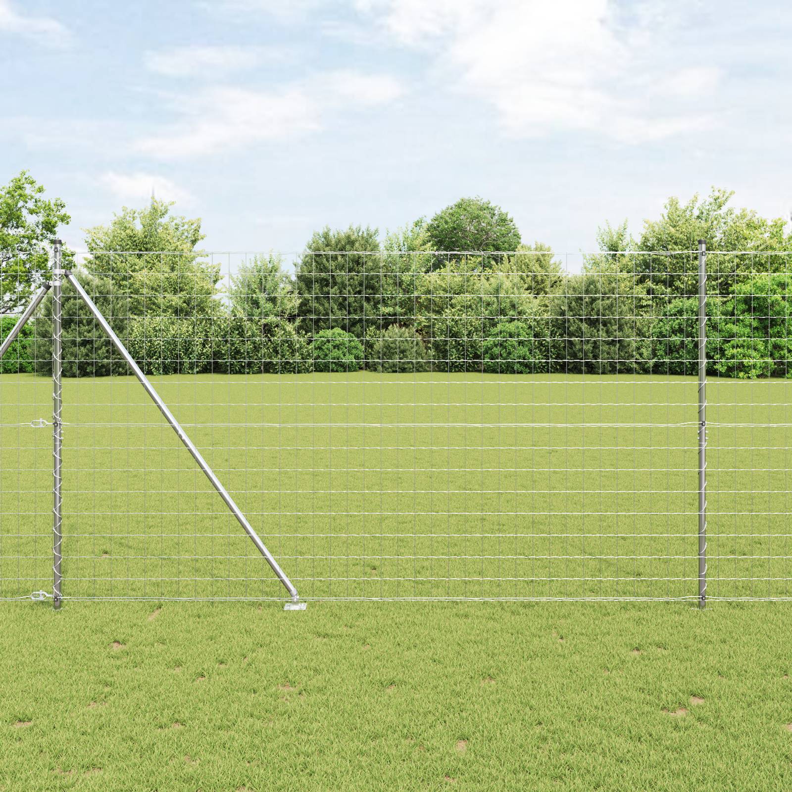 vidaXL Euro-Zaun mit 7 Spiking-Pfosten 1,5x10 m feuerverzinkter Stahl