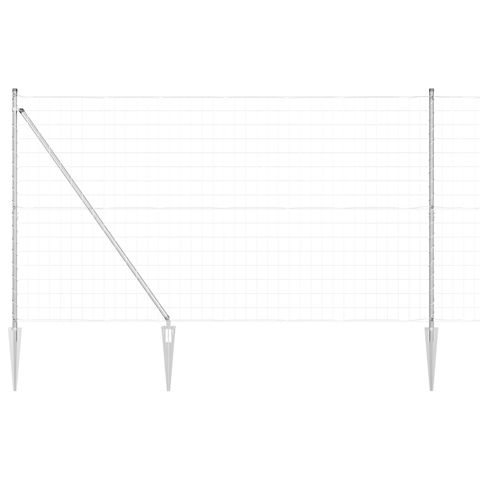 vidaXL Euro-Zaun mit 7 Spiking-Pfosten 1,5x10 m feuerverzinkter Stahl