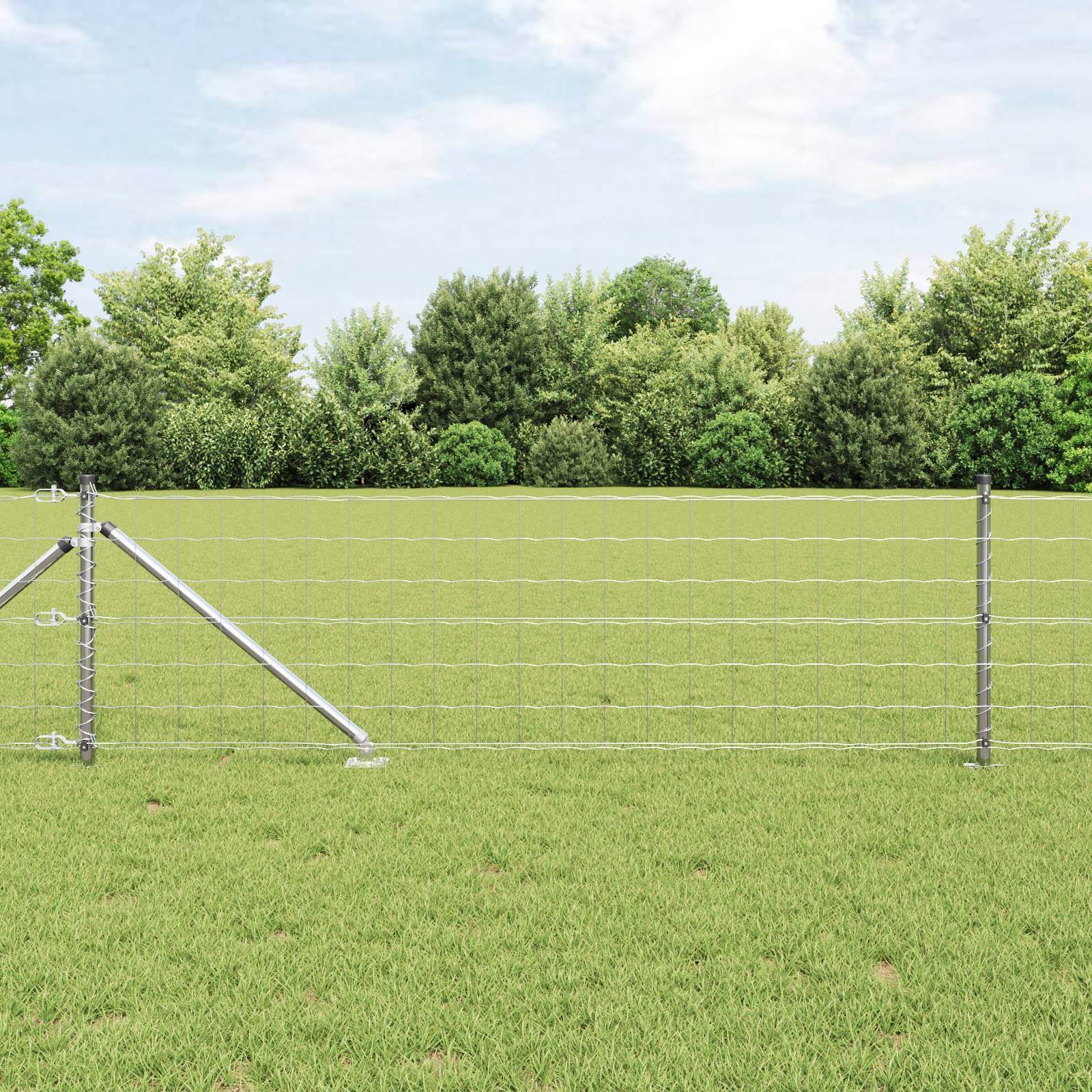 vidaXL Euro-Zaun mit 13 Spike-Posts 0.6x25 m Verzinkter Stahl