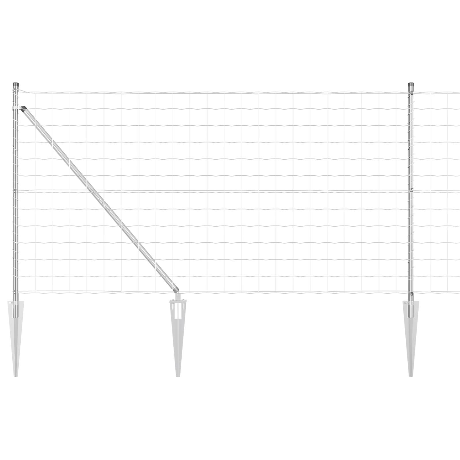 vidaXL Euro-Zaun mit 7 Pfahlankern 0.8x10 m Galvanisierter Stahl