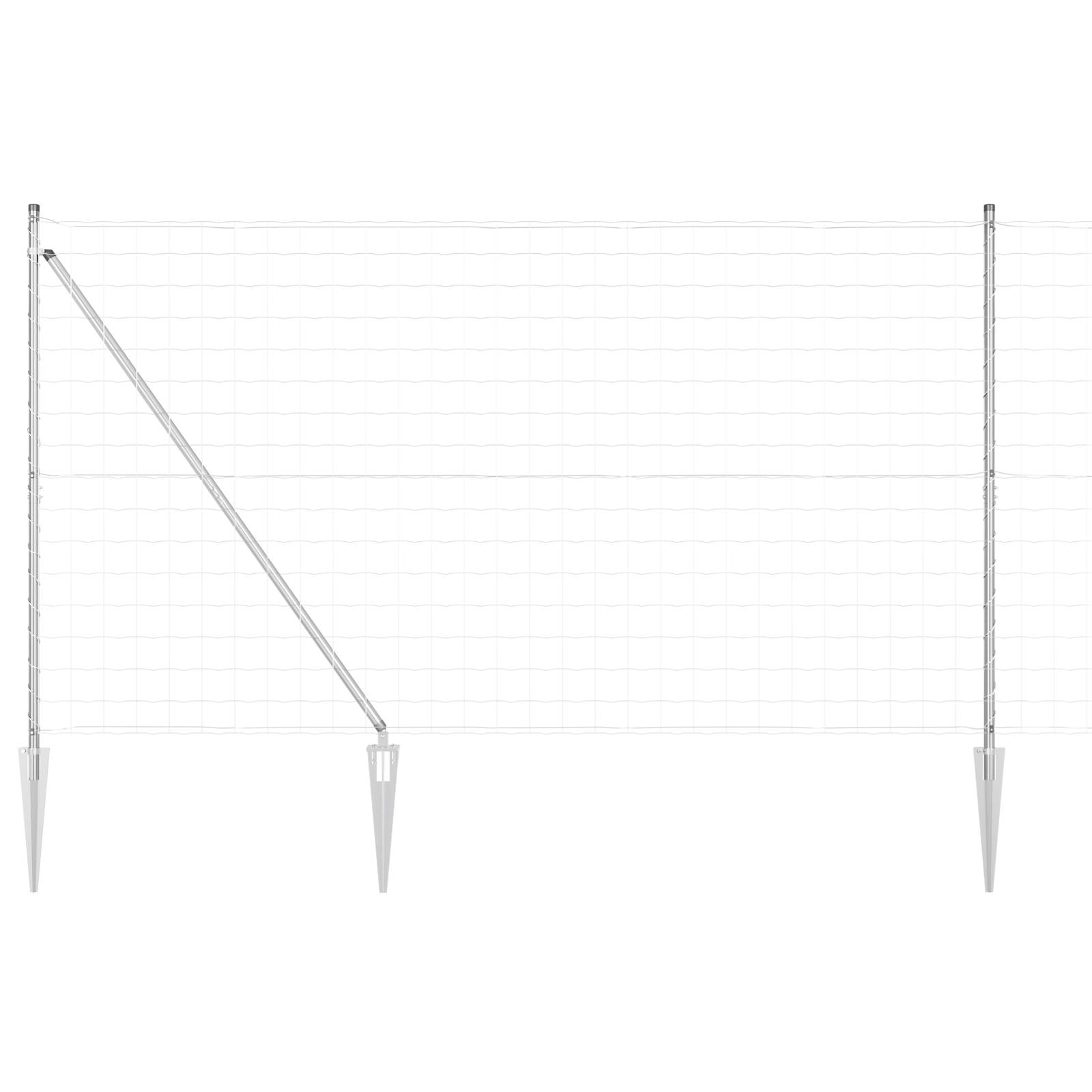 vidaXL Euro Zaun mit 7 Spike Pfosten 1.6x10 m aus verzinktem Stahl