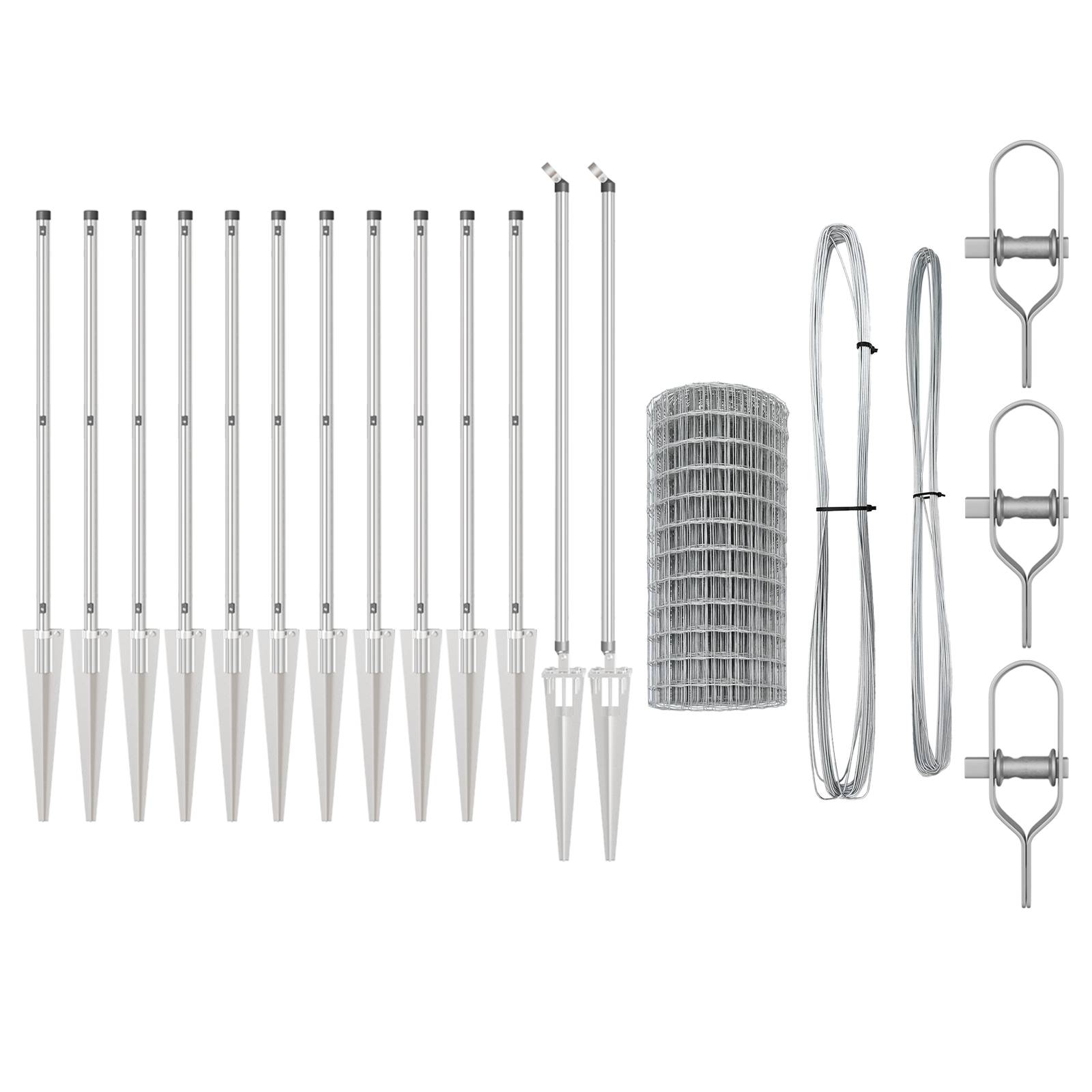 vidaXL Euro Zaun mit 13 Spike Pfosten 0.8x25 m Feuerverzinkter Stahl
