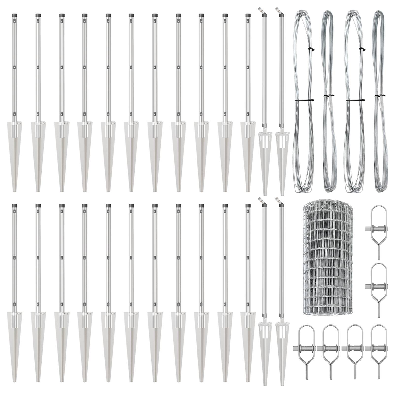 vidaXL Euro-Zaun mit 13 Stachelpunkten 0.4x50 m aus galvanisiertem Stahl