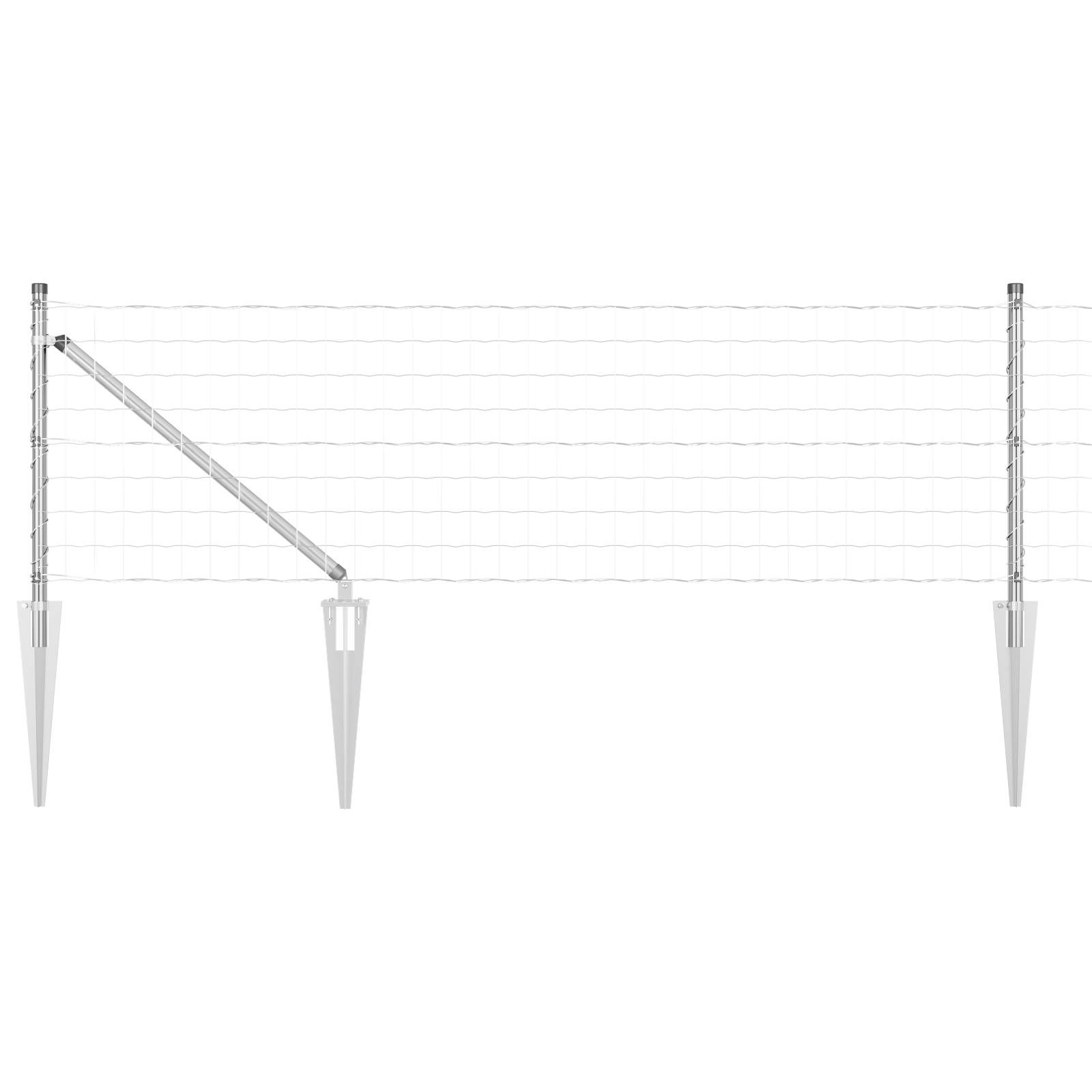 vidaXL Euro Zaun mit 13 Spike-Pfosten 0,4x25 m Feuerverzinkter Stahl