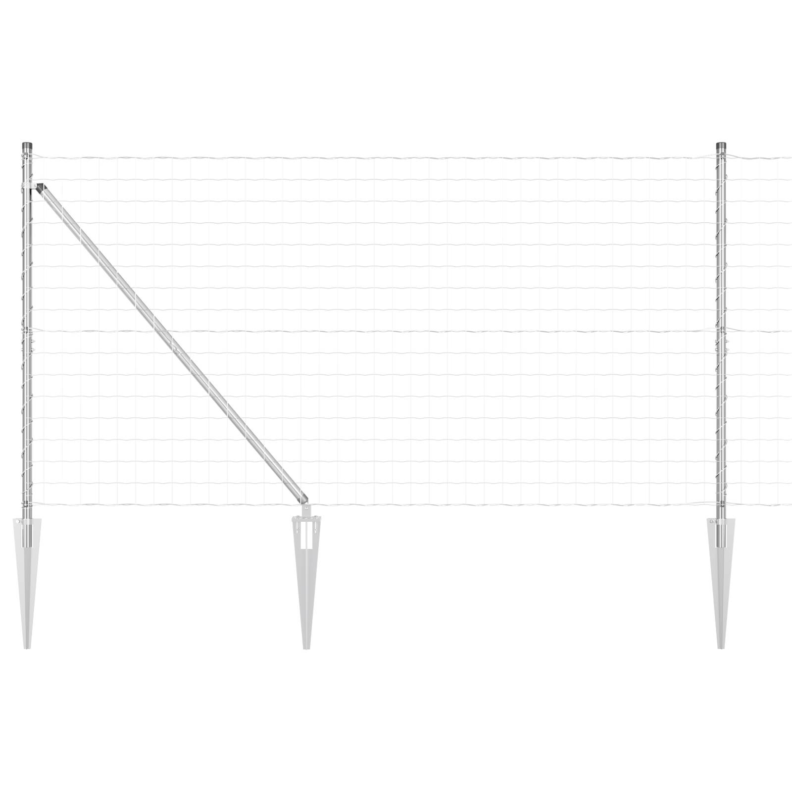 vidaXL Euro Zaun mit 7 Spitzenpfosten 1,4x10 m Verzinkter Stahl