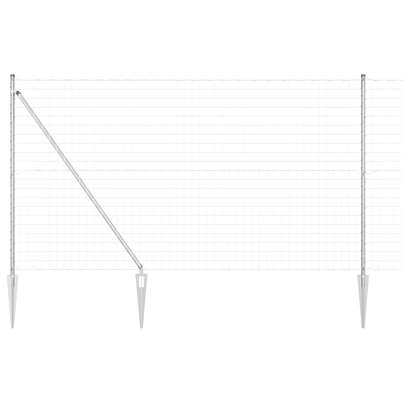 vidaXL Eurozaun mit 7 Spike-Pfosten 1,6x10 m Feuerverzinkter Stahl