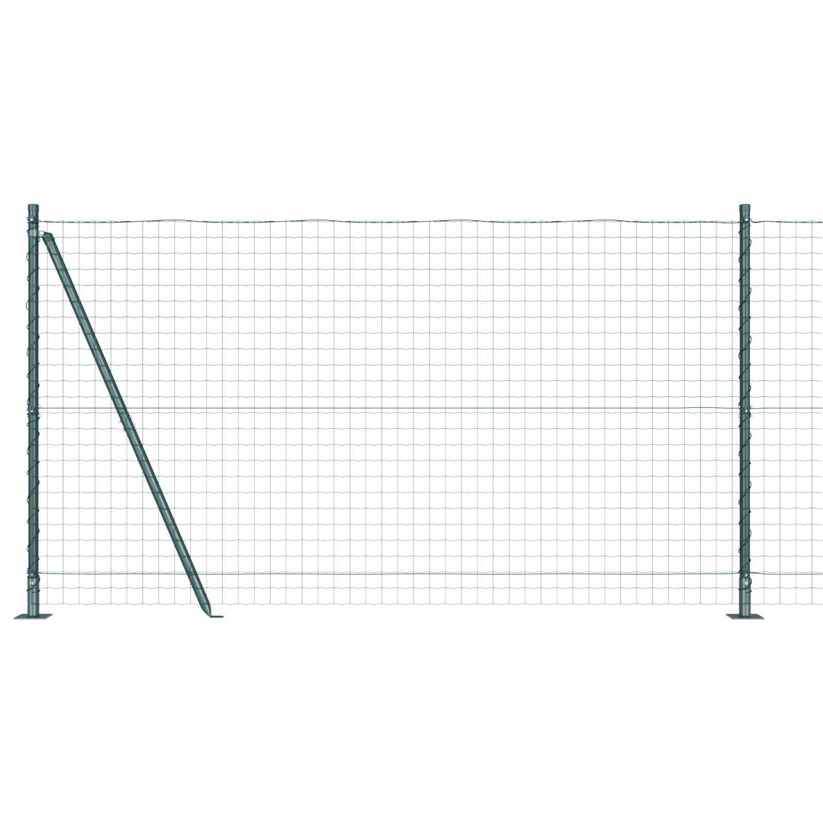 vidaXL Euro Zaun mit 7 Flanschpfosten 1,2x10 m galvanisierter Stahl
