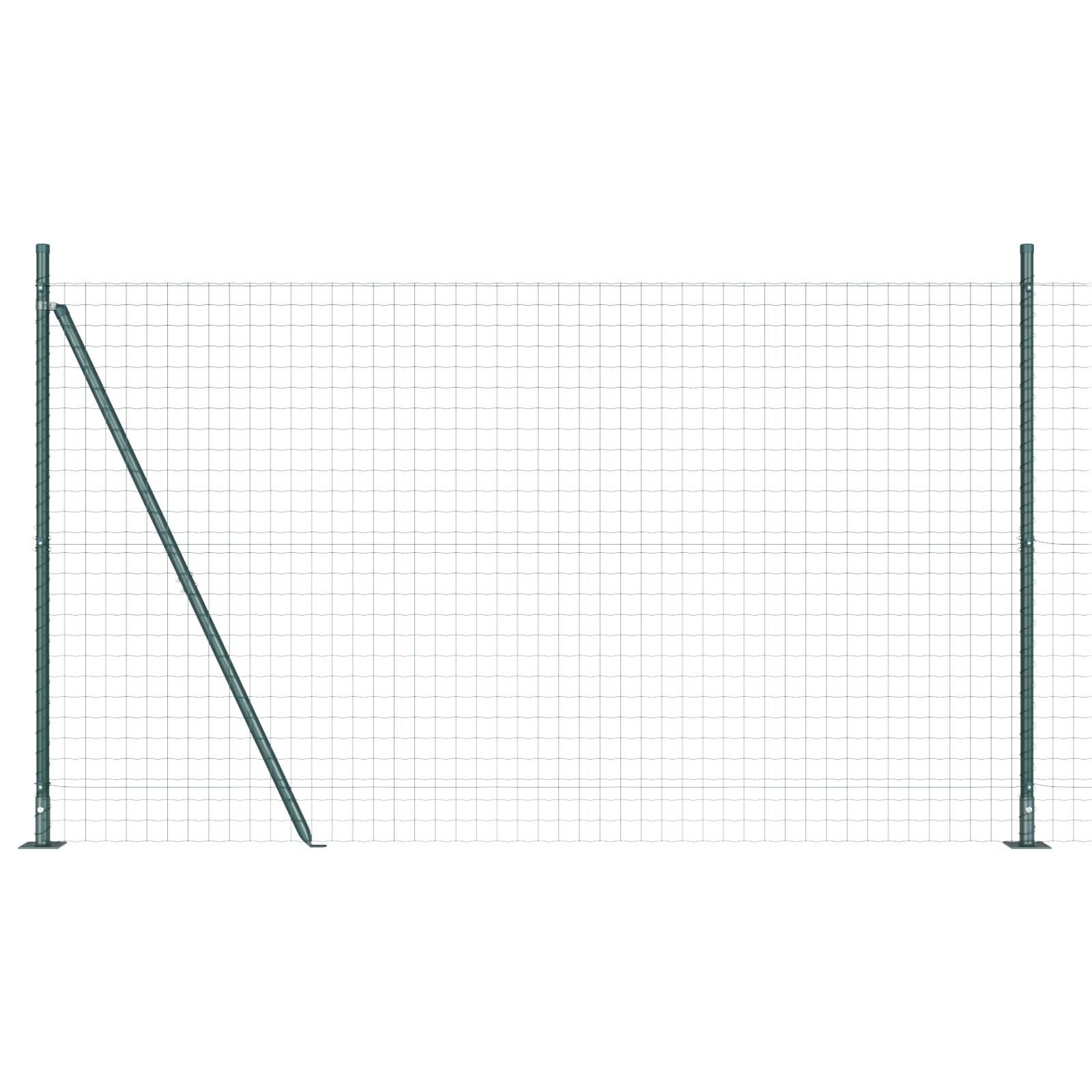 vidaXL Euro Zaun mit 7 Flanschpfosten 1,6x10 m Verzinkter Stahl