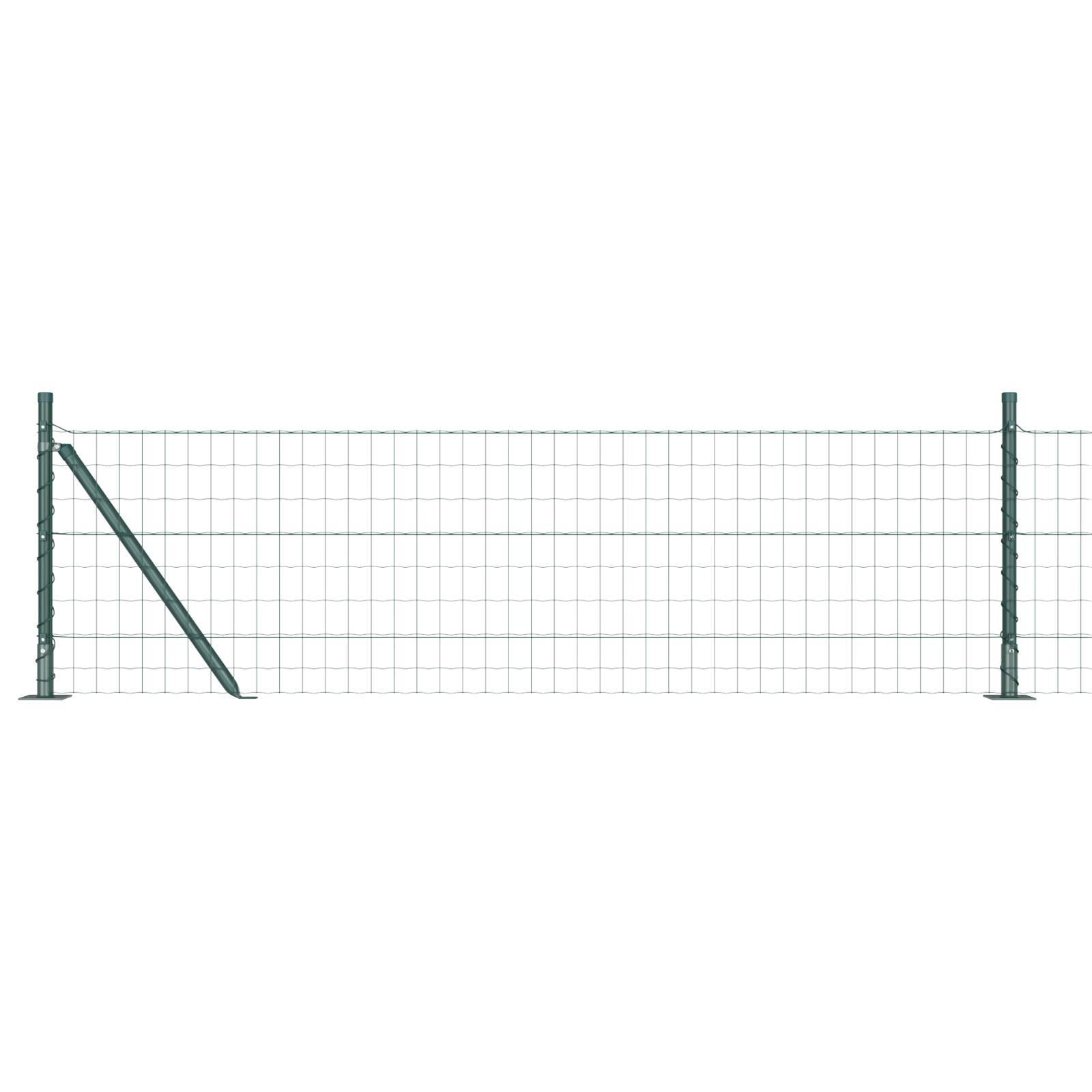 vidaXL Euro-Zaun mit 7 Flanschpfosten 0.4x10 m galvanisierter Stahl