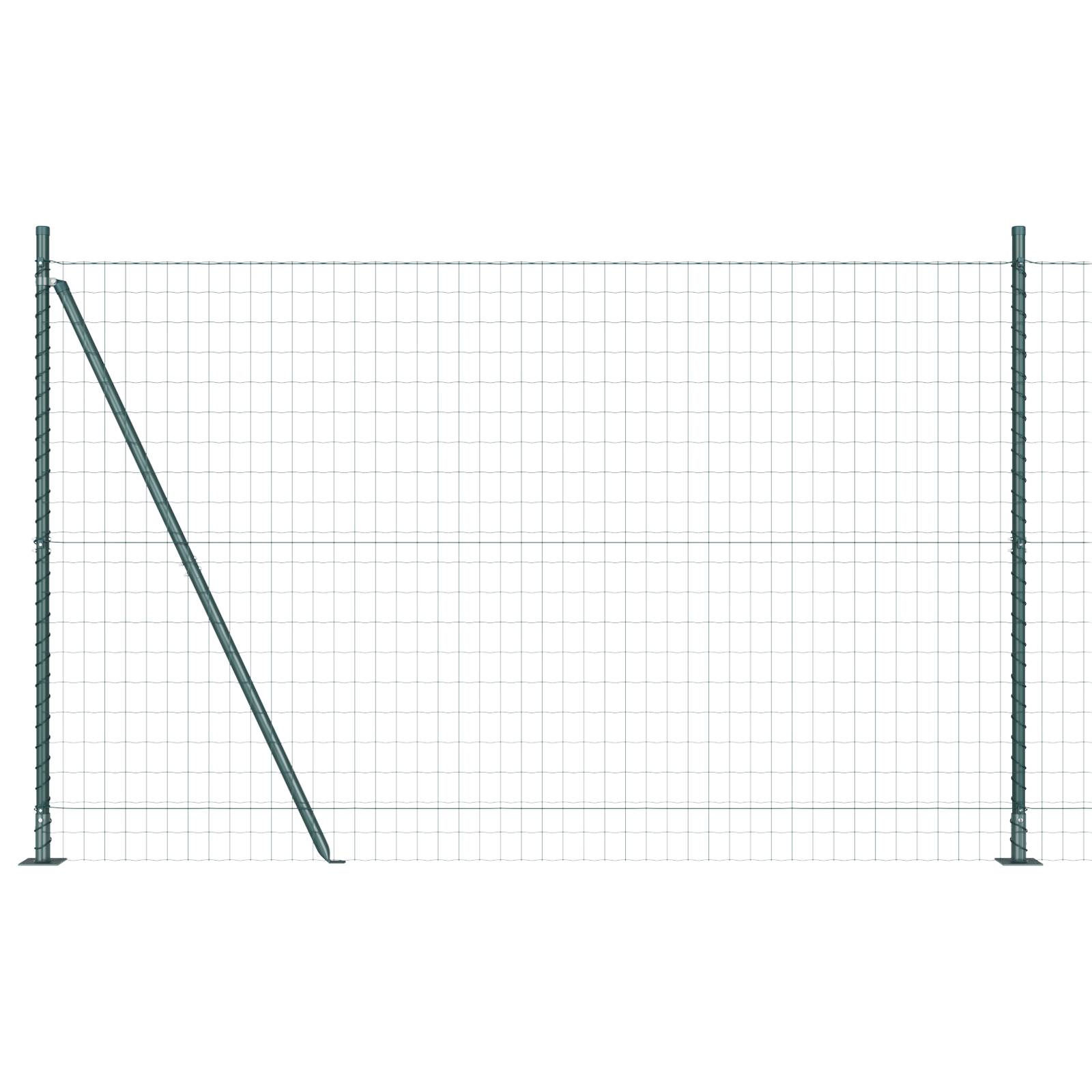 vidaXL Euro Zaun mit 13 Flanschen 1,2 x 25 m verzinkter Stahl