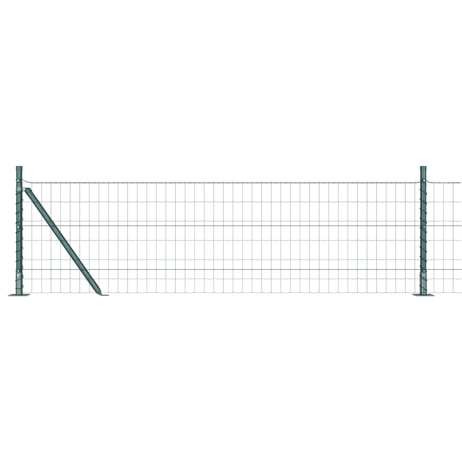vidaXL Euro-Zaun mit 13 Flanschpfosten 0,4x25 m verzinkter Stahl