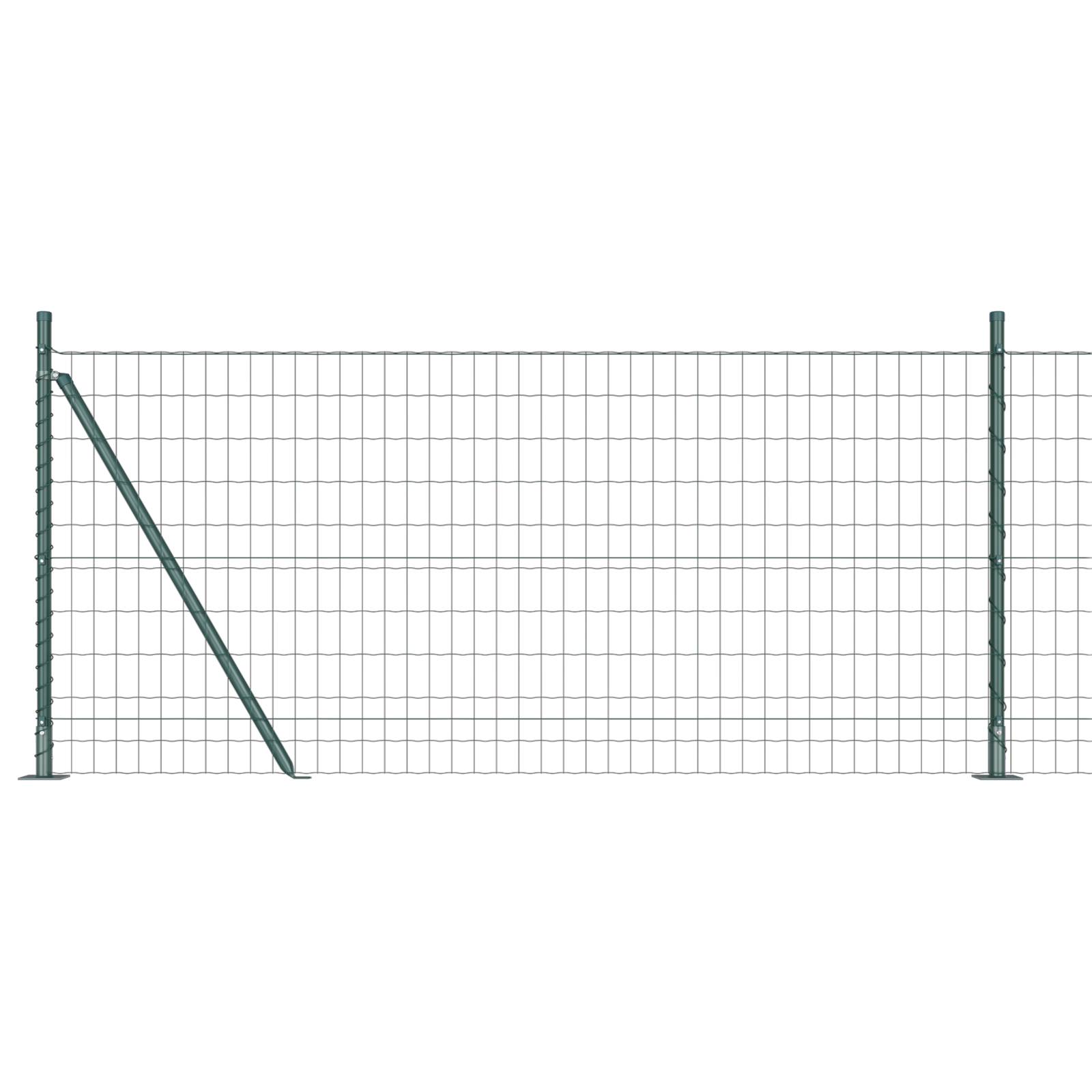 vidaXL Eurozaun mit 7 Flanschpfosten 1x10 m verzinkter Stahl