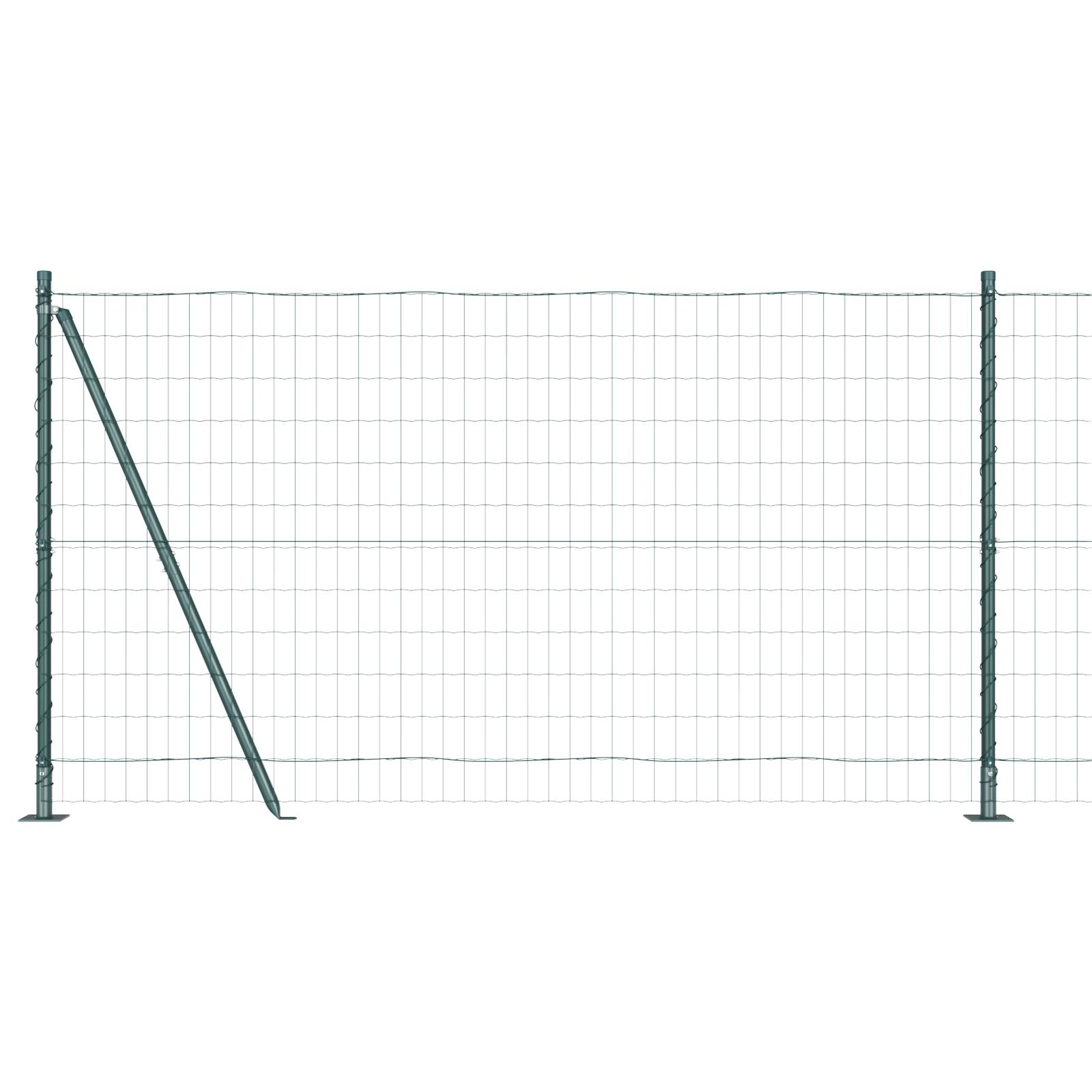 vidaXL Euro Zaun mit 7 Flanschpfosten 1,2x10 m verzinkter Stahl