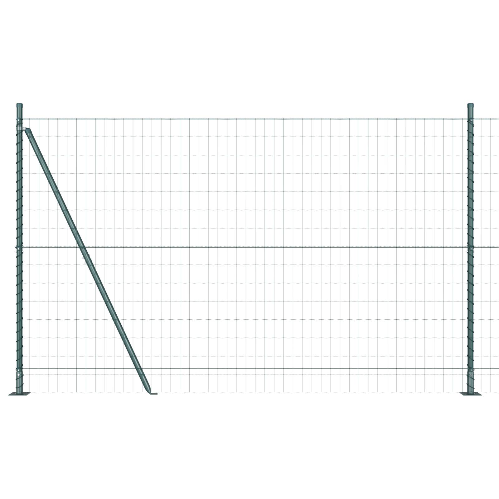vidaXL Euro Zaun mit 13 Flanschpfosten 1.2x25 m verzinkter Stahl