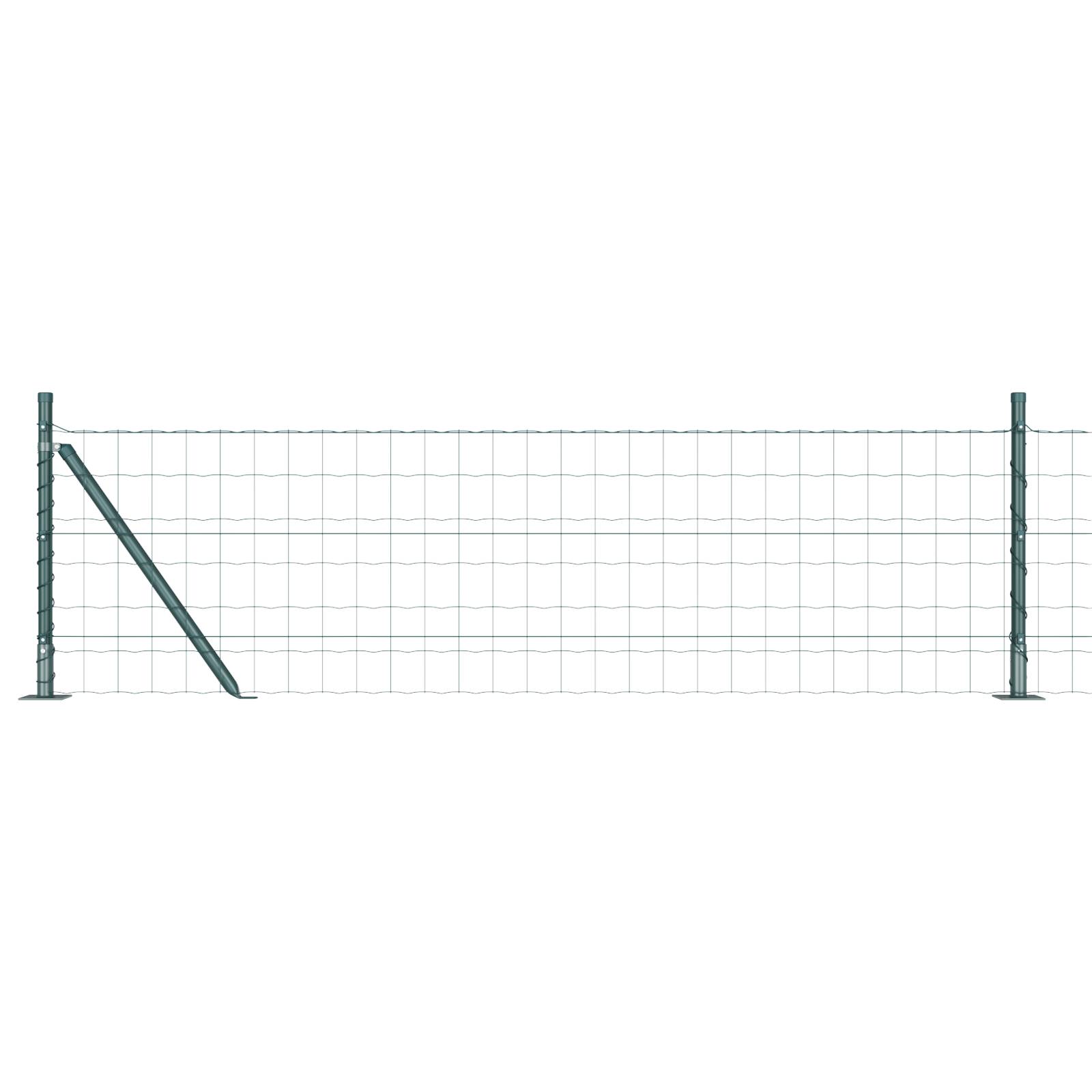 vidaXL Euro Zaun mit 13 Flanschen 0.4x25 m verzinktem Stahl