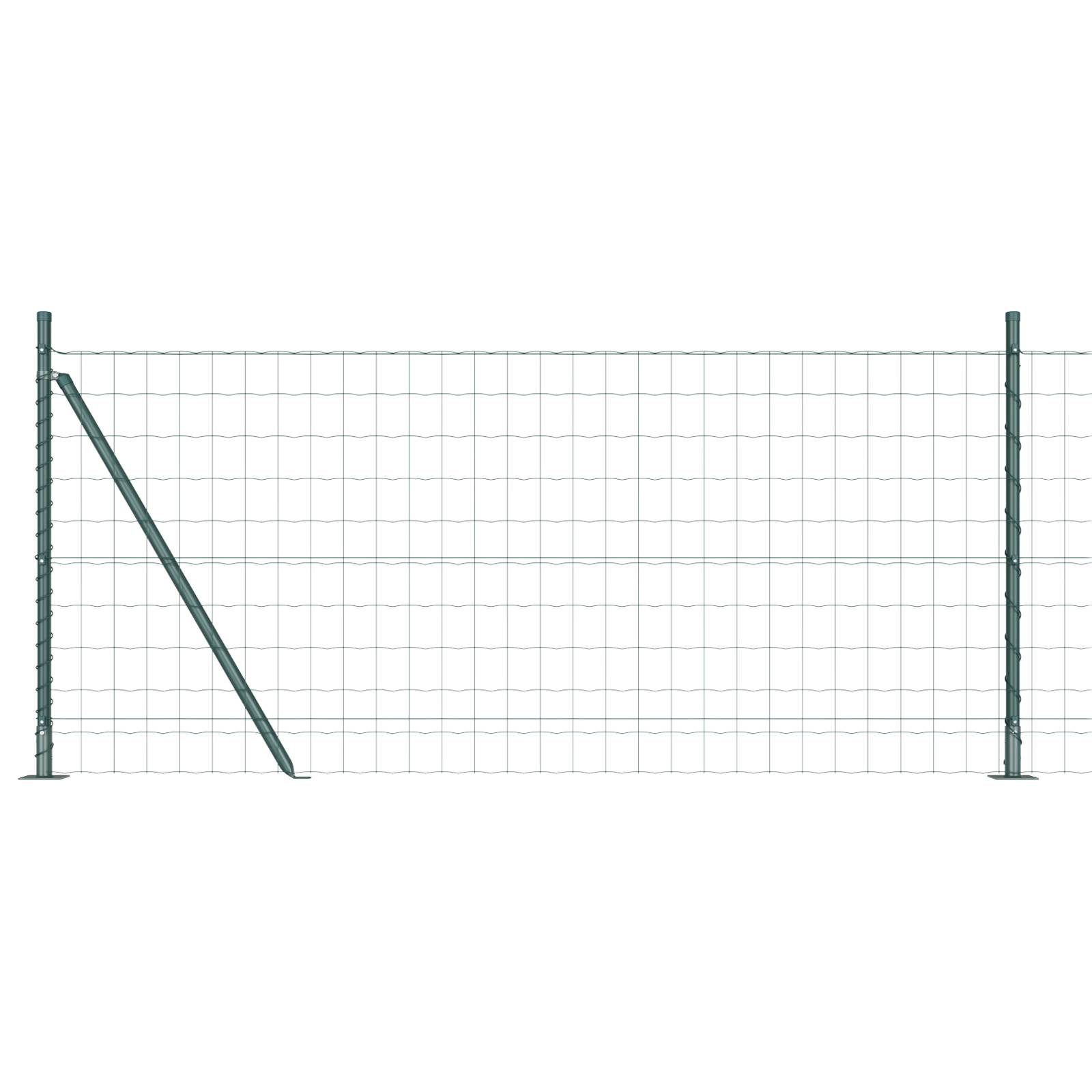 vidaXL Euro-Zaun mit 13 Flanschpfosten 1x25 m verzinkter Stahl