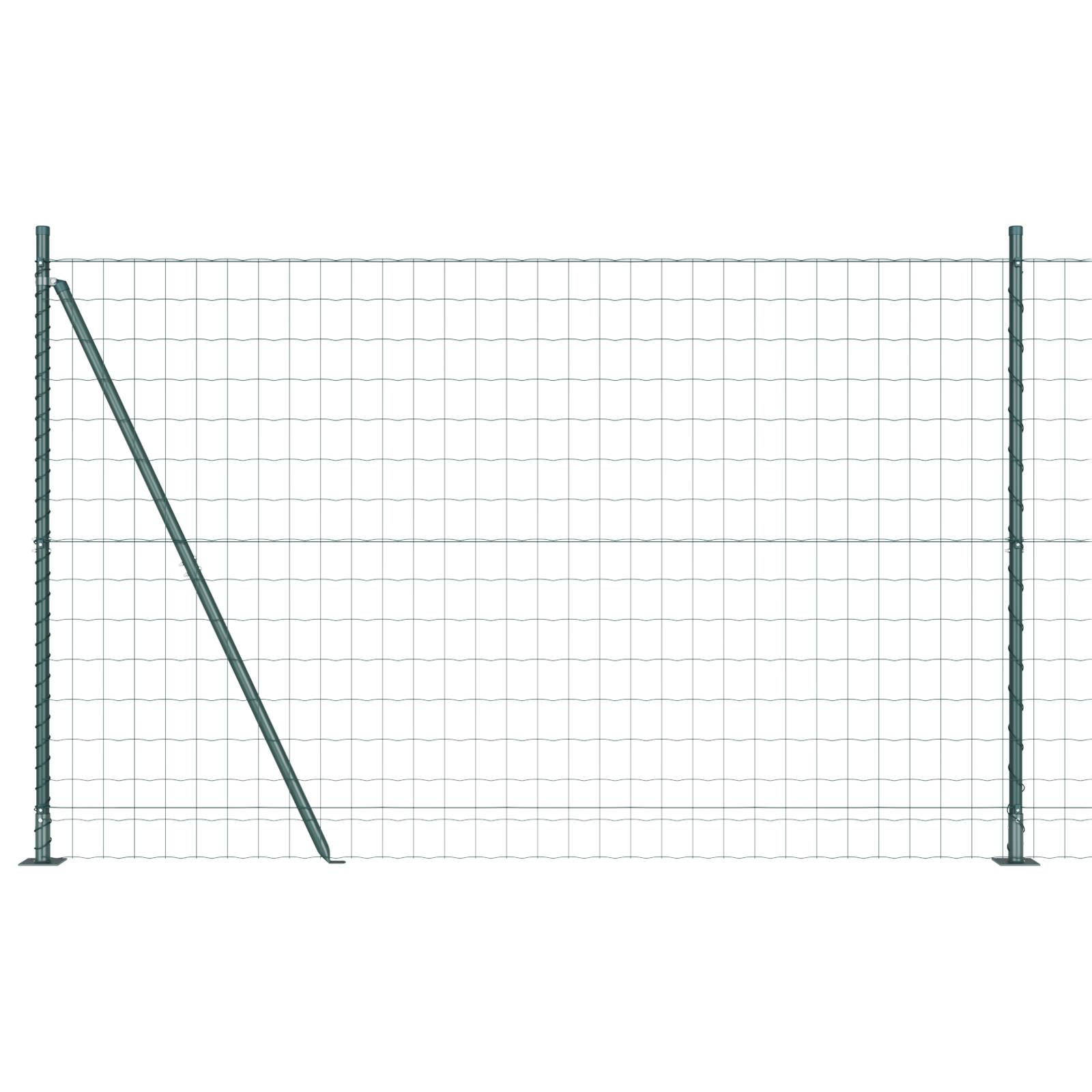 vidaXL Euro Zaun mit 7 Flanschpfosten 1.5x10 m Galvanisierter Stahl