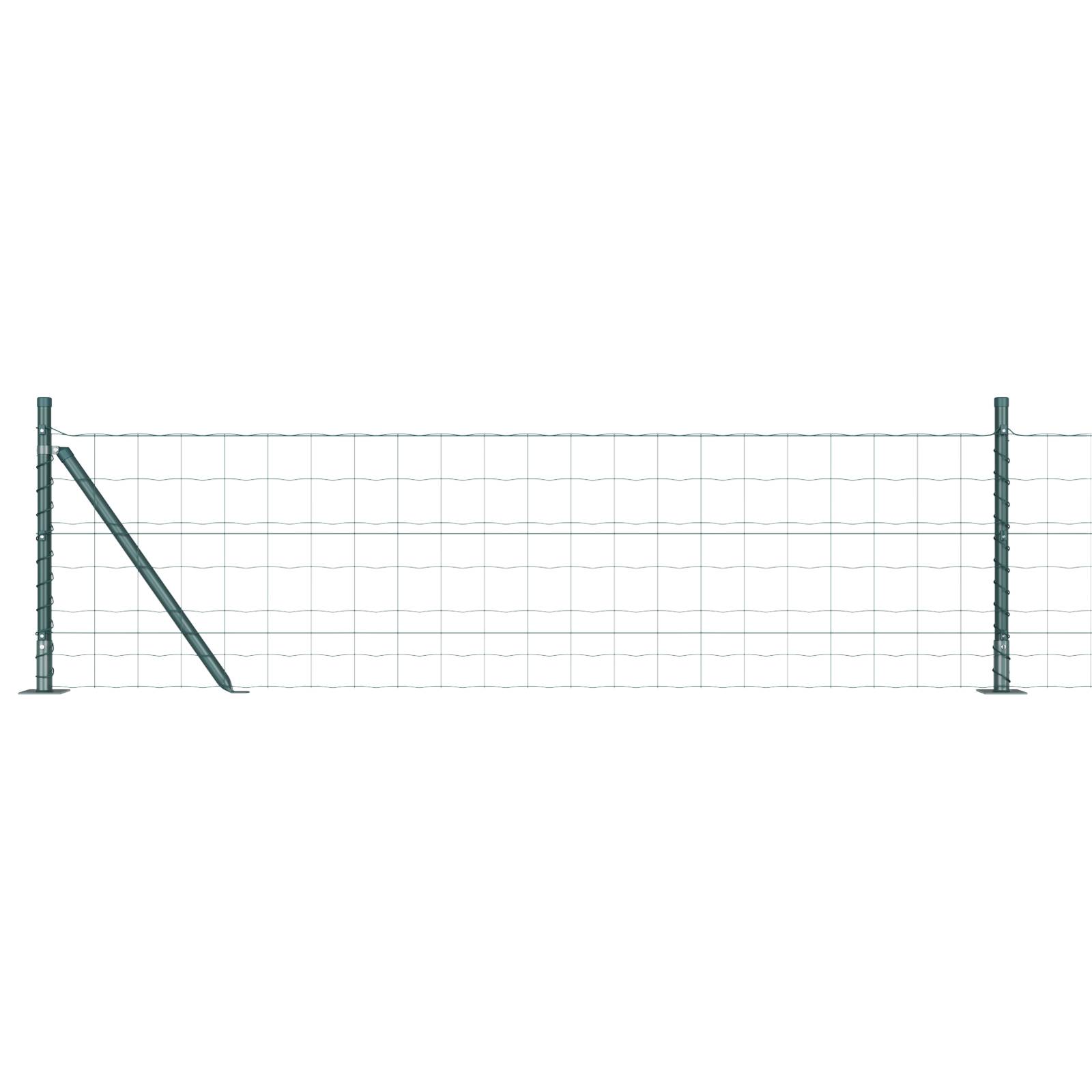 vidaXL Eurozaun mit 7 Flanschpfosten 0,4x10 m Verzinkter Stahl