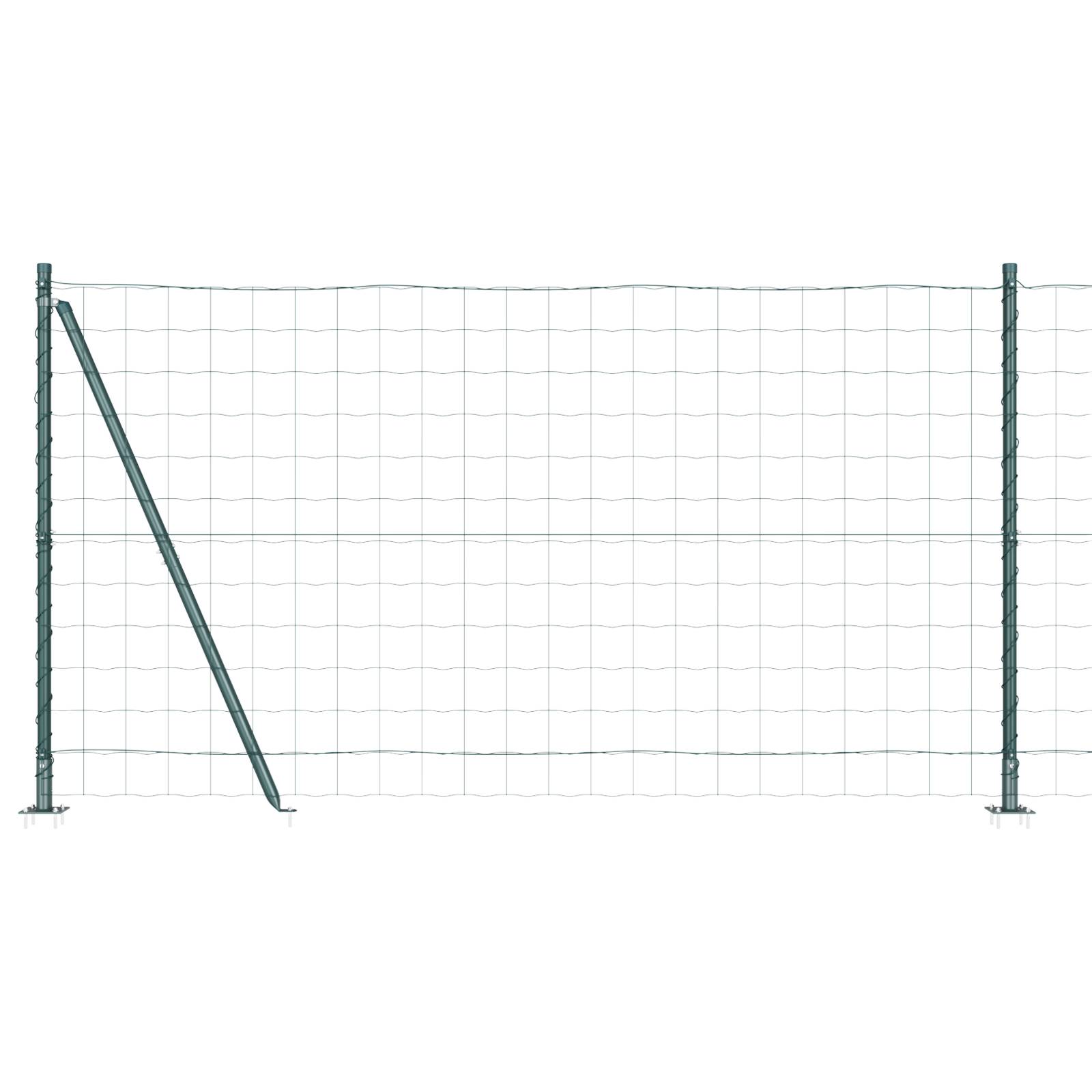 vidaXL Euro Zaun mit 7 Flanschpfosten 1,2x10 m verzinkter Stahl