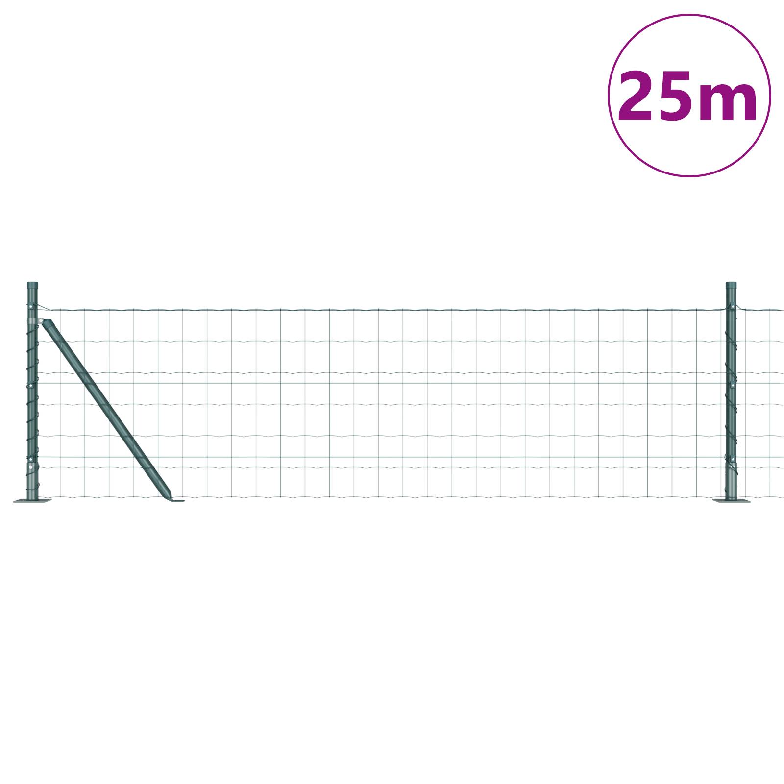 vidaXL Euro Zaun mit 13 Flanschen 0.4x25 m verzinktem Stahl