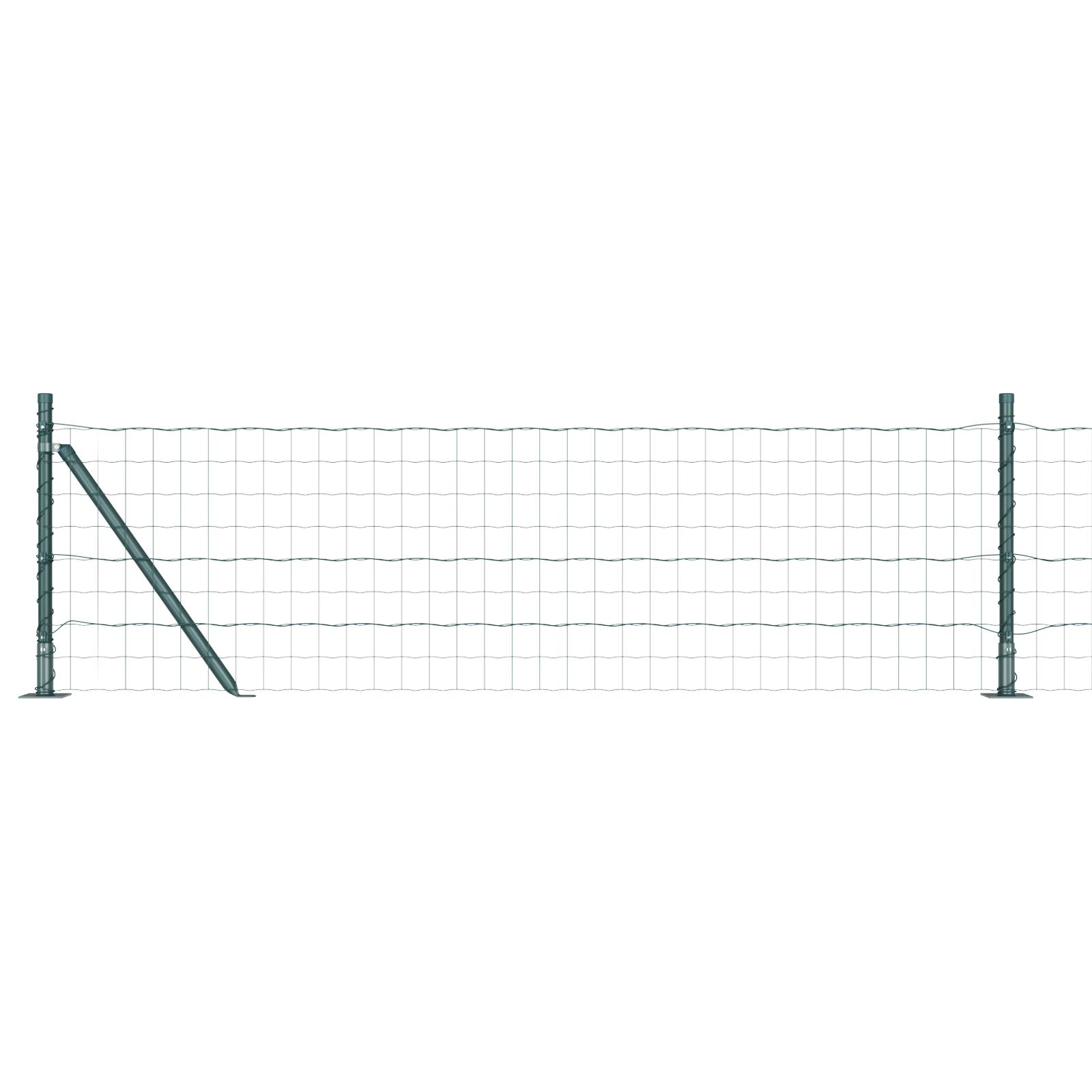 vidaXL Euro Zaun mit 13 flanschen Pfosten 0.4x50 m feuerverzinkter Stahl
