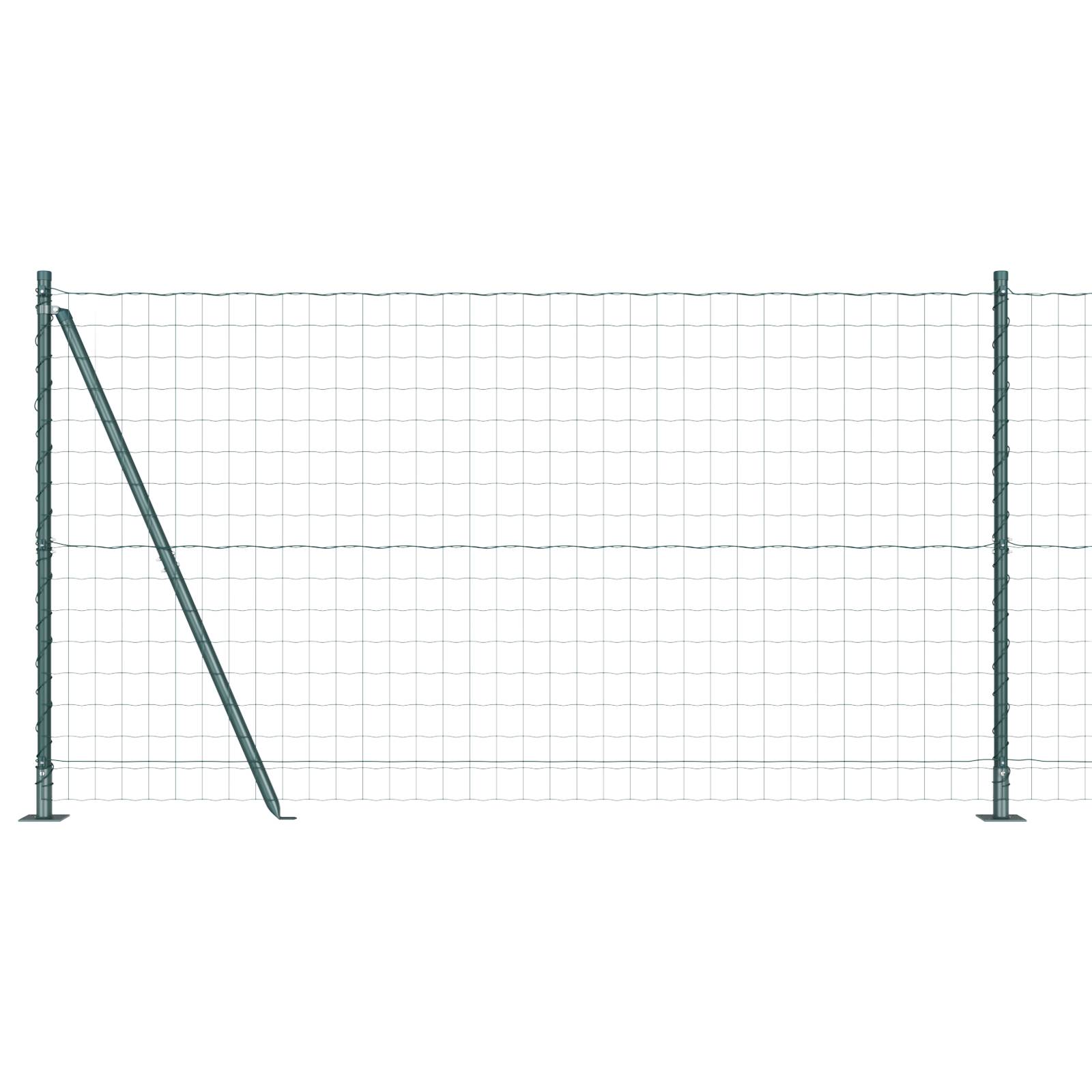 vidaXL Euro Zaun mit 13 Pfosten 1,2x25 m verzinkter Stahl