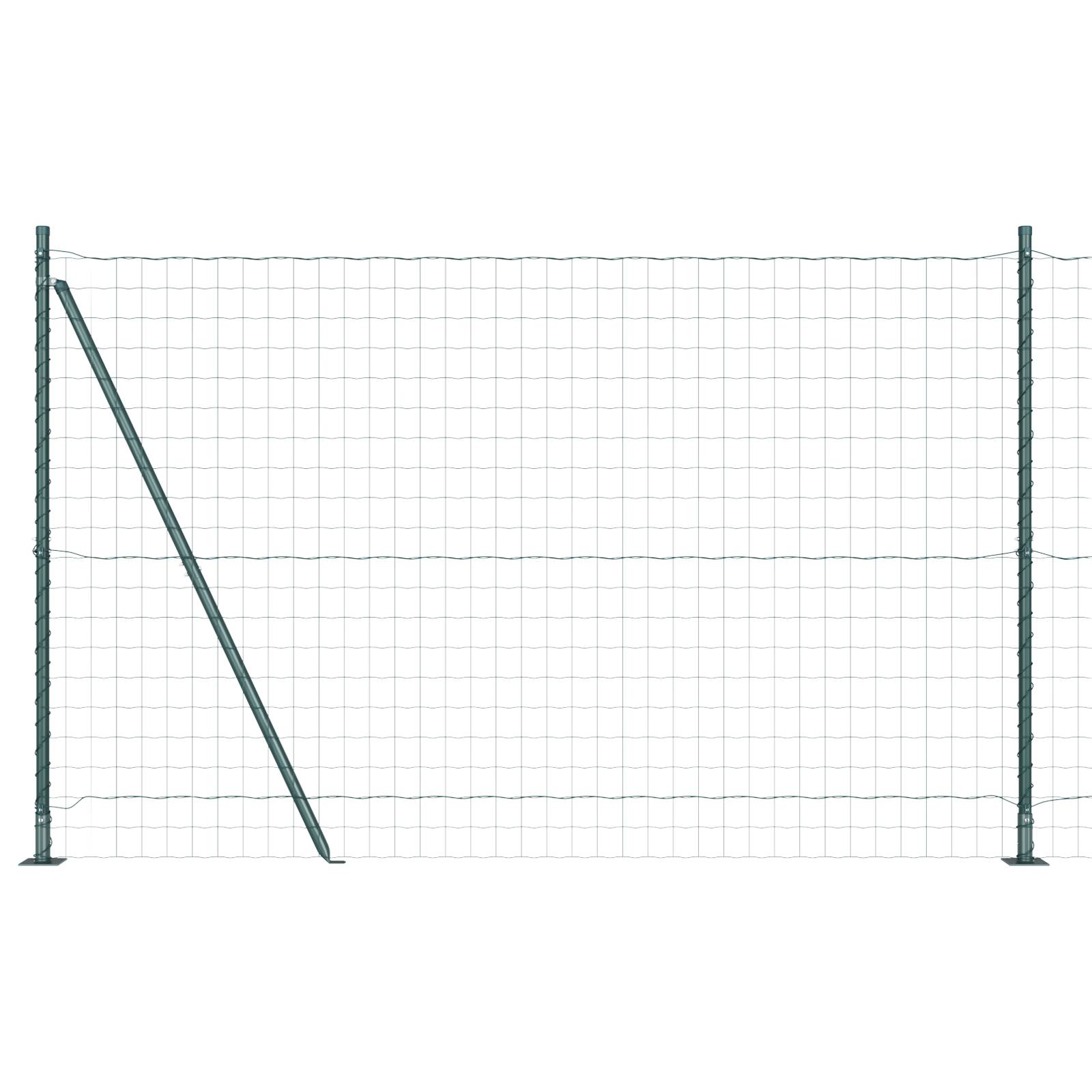 vidaXL Euro Zaun mit 7 Flanschpfosten 1,5x10 m verzinkter Stahl