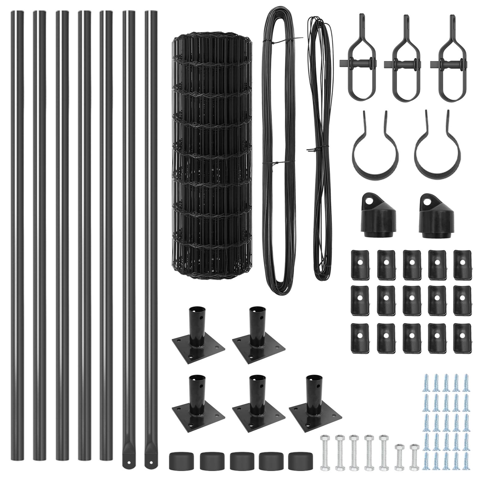 vidaXL Eurozaun mit 7 Flanschpfosten 0,4x10 m Galvanisierter Stahl