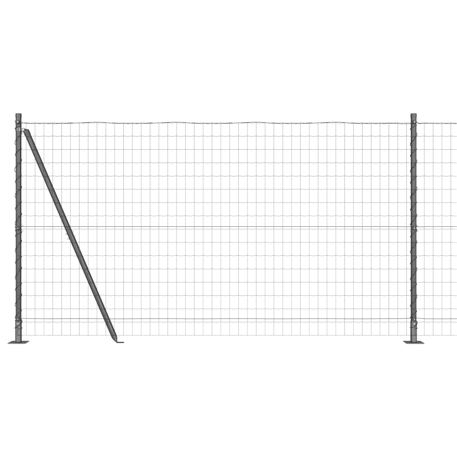 vidaXL Euro Zaun mit 13 Flanschpfosten 1,2x25 m verzinkter Stahl