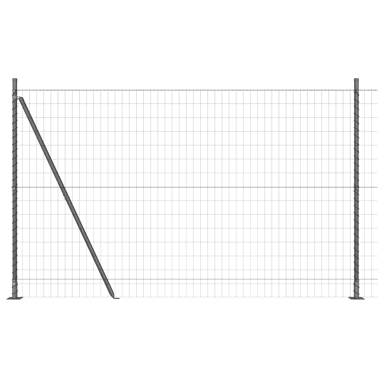vidaXL Euro-Zaun mit 7 Flanschen 1.5x10 m verzinktem Stahl