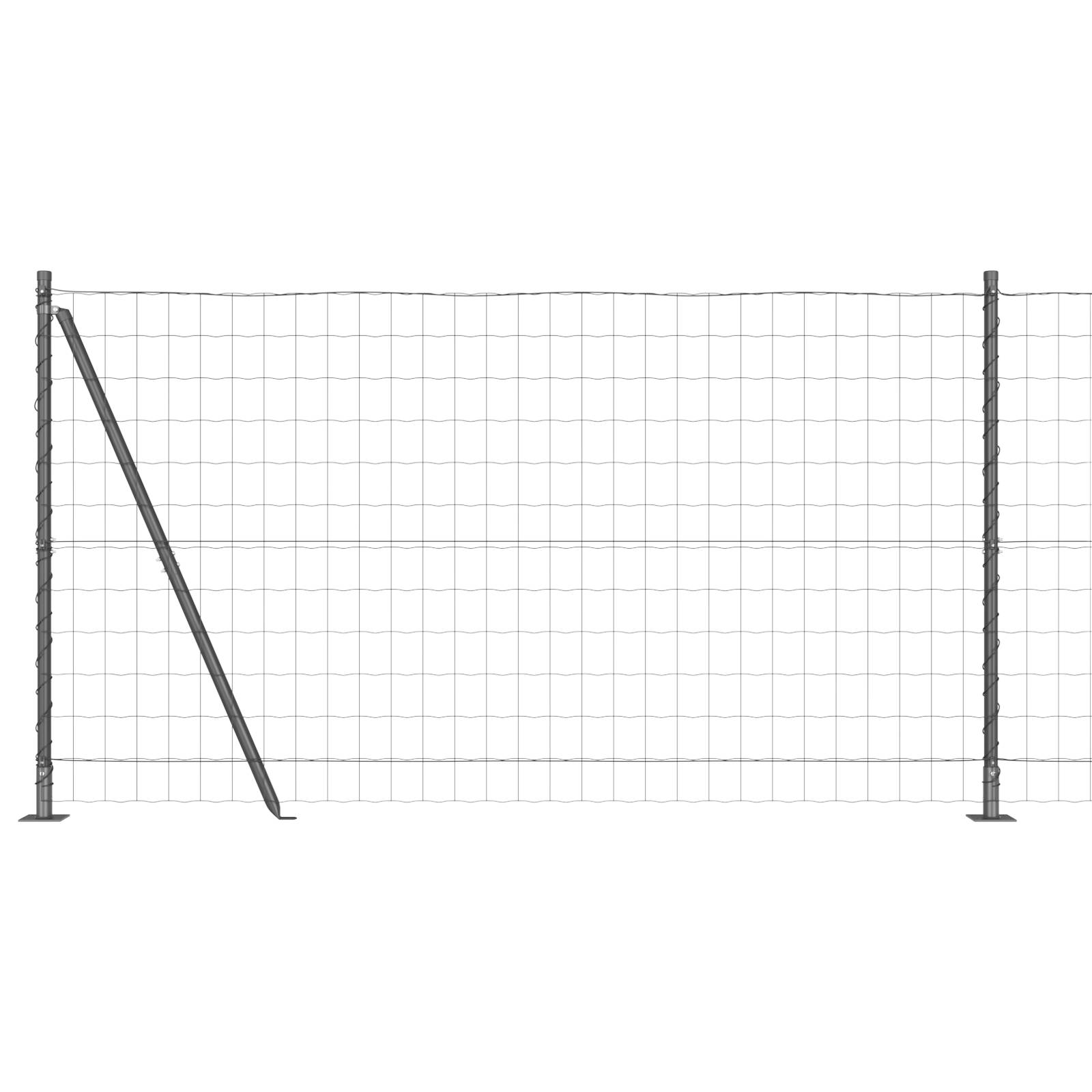 vidaXL Euro Zaun mit 13 Flanschpfosten 1,2x25 m verzinkter Stahl