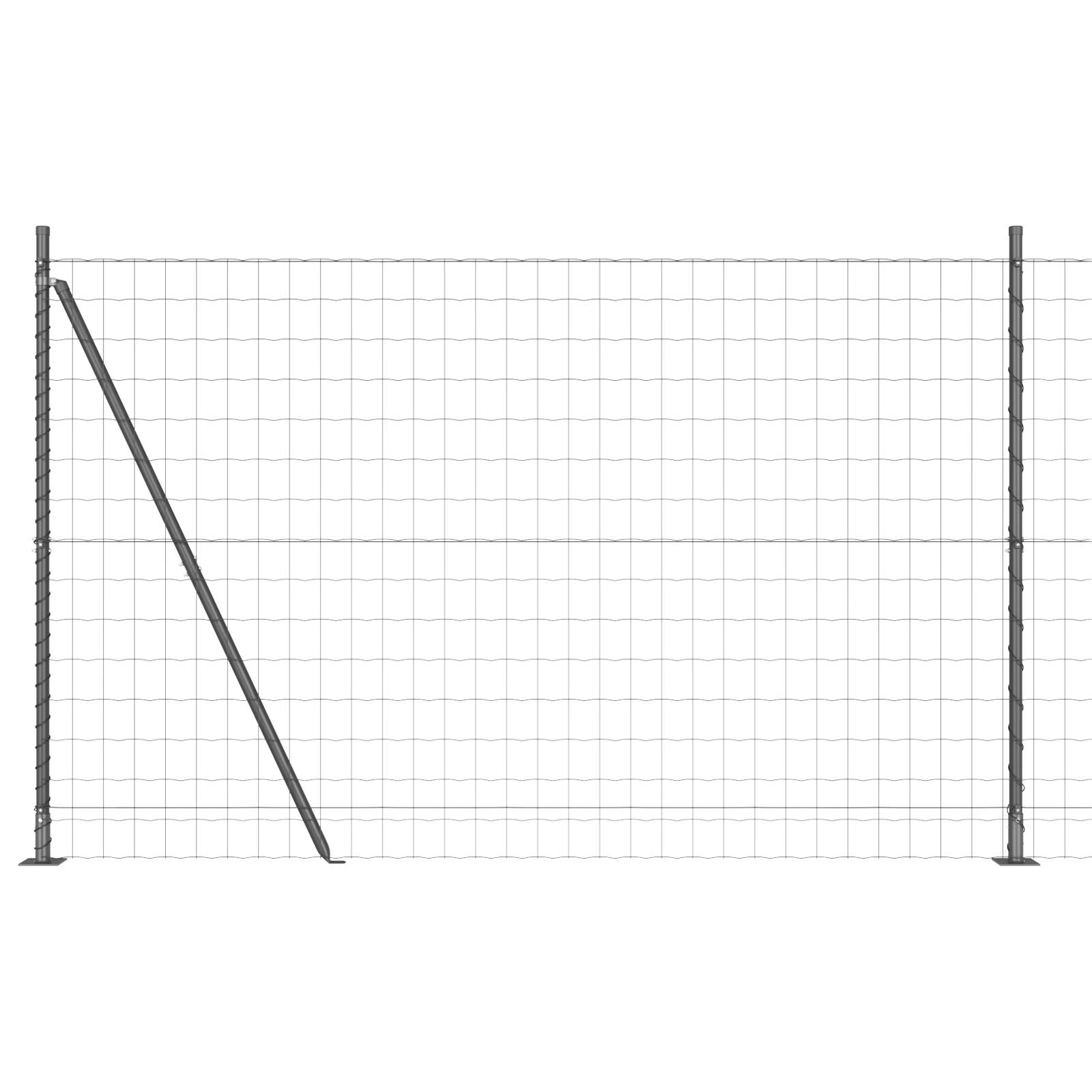 vidaXL Euro Zaun mit 7 Flanschposten 1,6x10 m galvanisierter Stahl