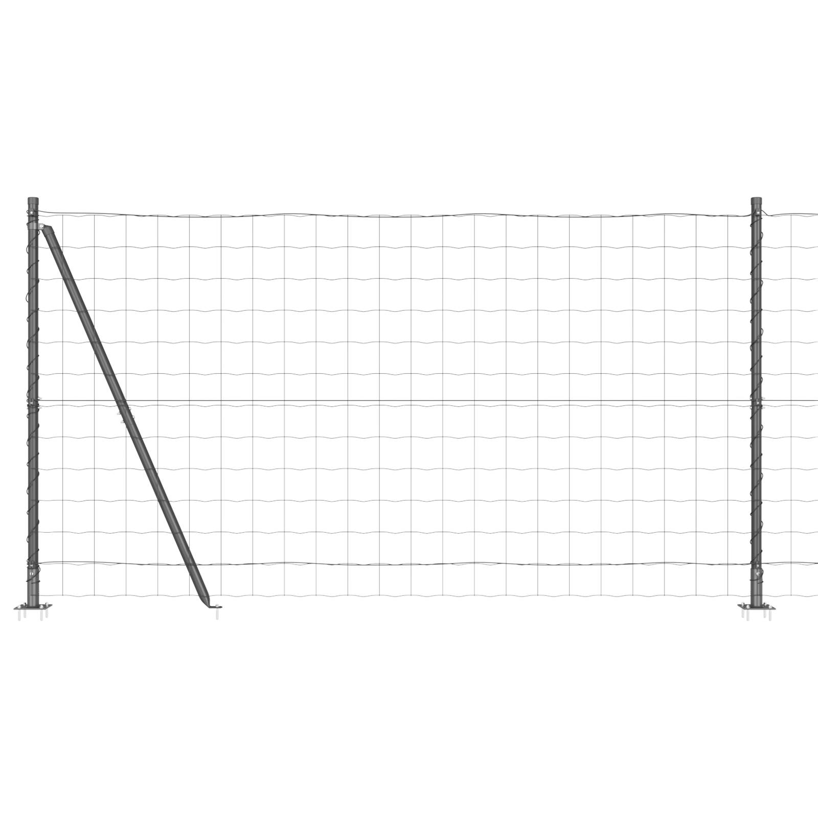 vidaXL Euro Zaun mit 7 Flanschpfosten 1,2x10 m verzinkter Stahl