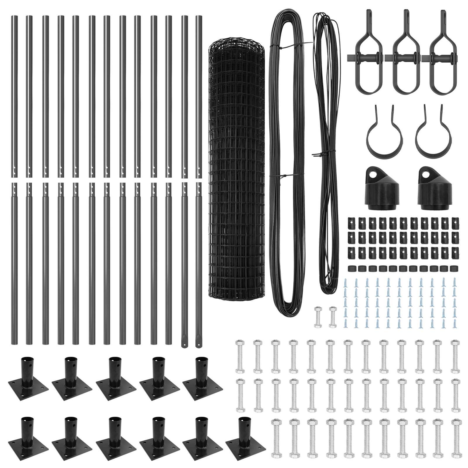 vidaXL Euro Zaun Set von 2 Grau Metall 25 x 1 m Euro Zaun Rechteckig