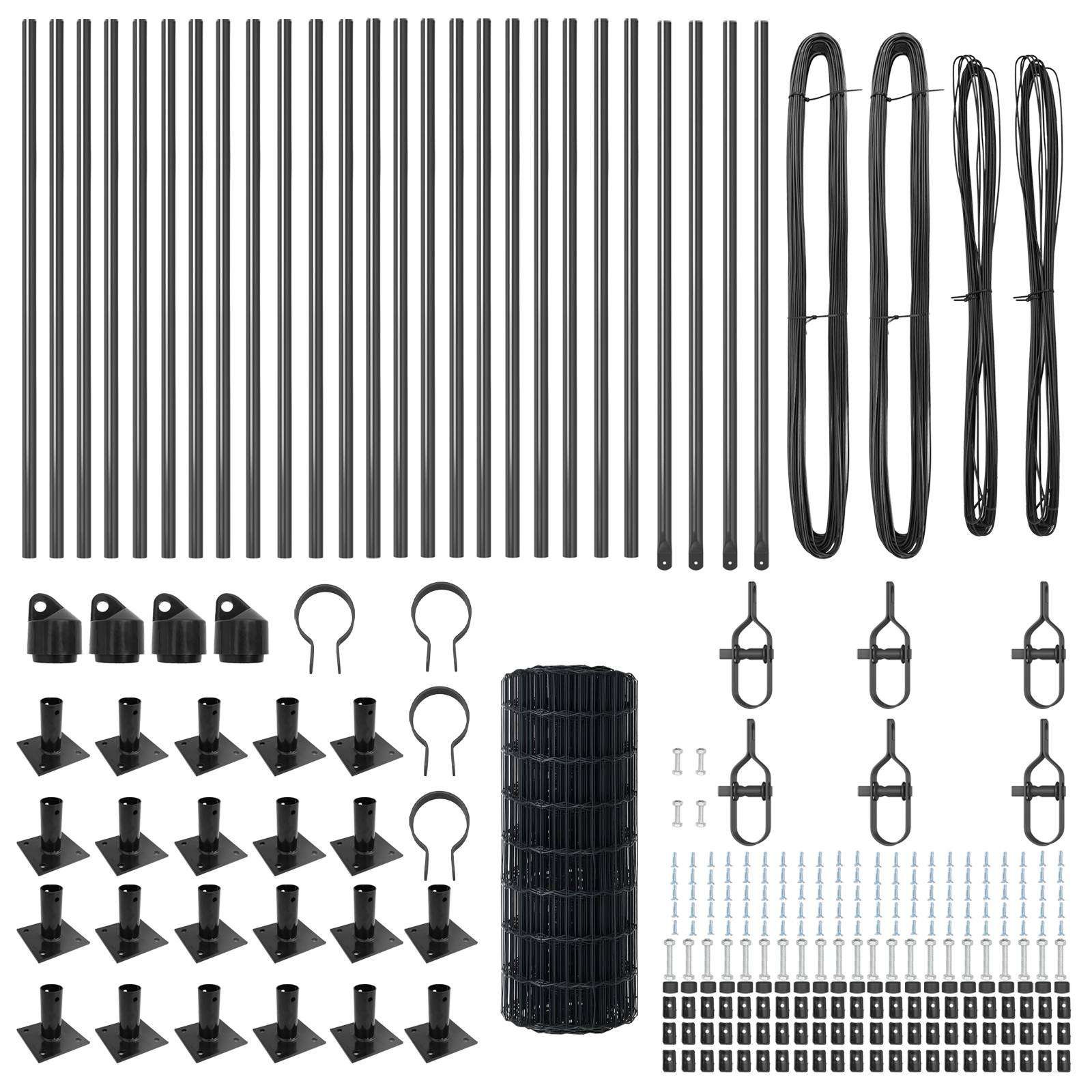 vidaXL Euro-Zaun mit 13 Flanschen 0,4x50 m galvanisierter Stahl