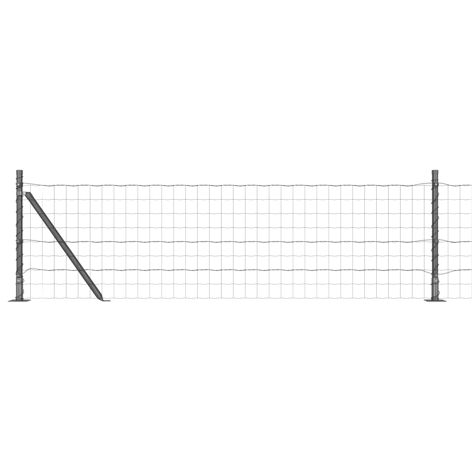 vidaXL Euro Zaun mit 13 Flanschposten 0.6x50 m galvanisierter Stahl
