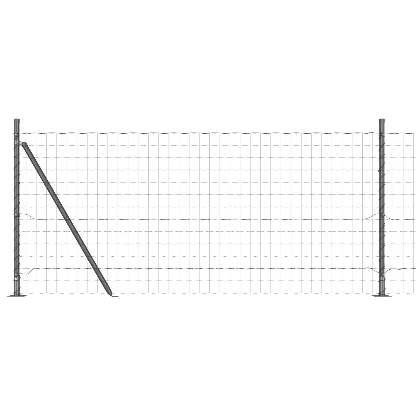 vidaXL Euro Zaun mit 7 Flanschkonsolen 1x10 m Verzinkter Stahl