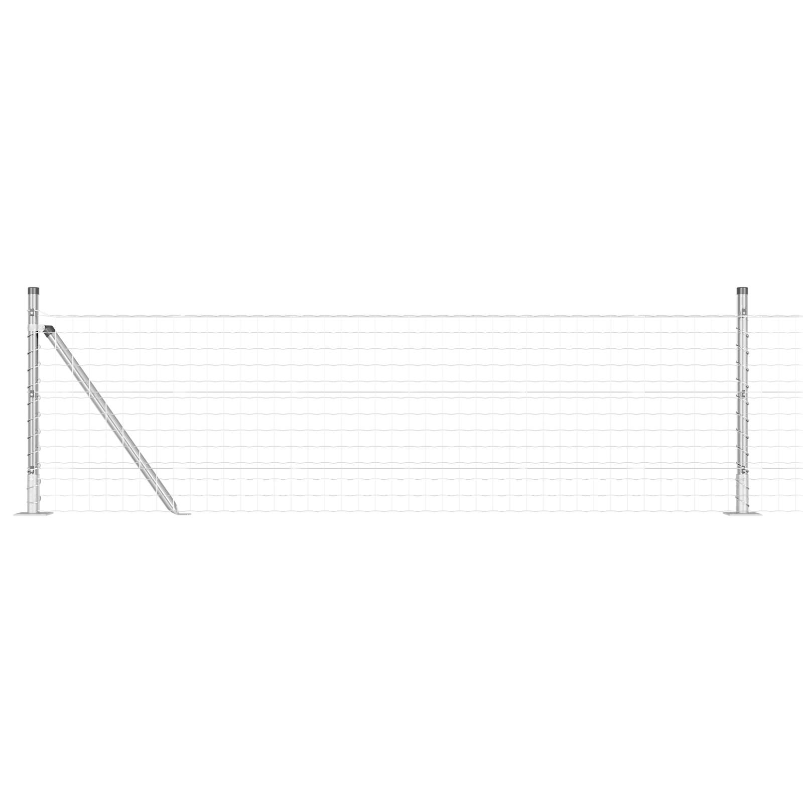 vidaXL Euro Zaun mit 7 Flanschpfosten 0.6x10 m Verzinkter Stahl