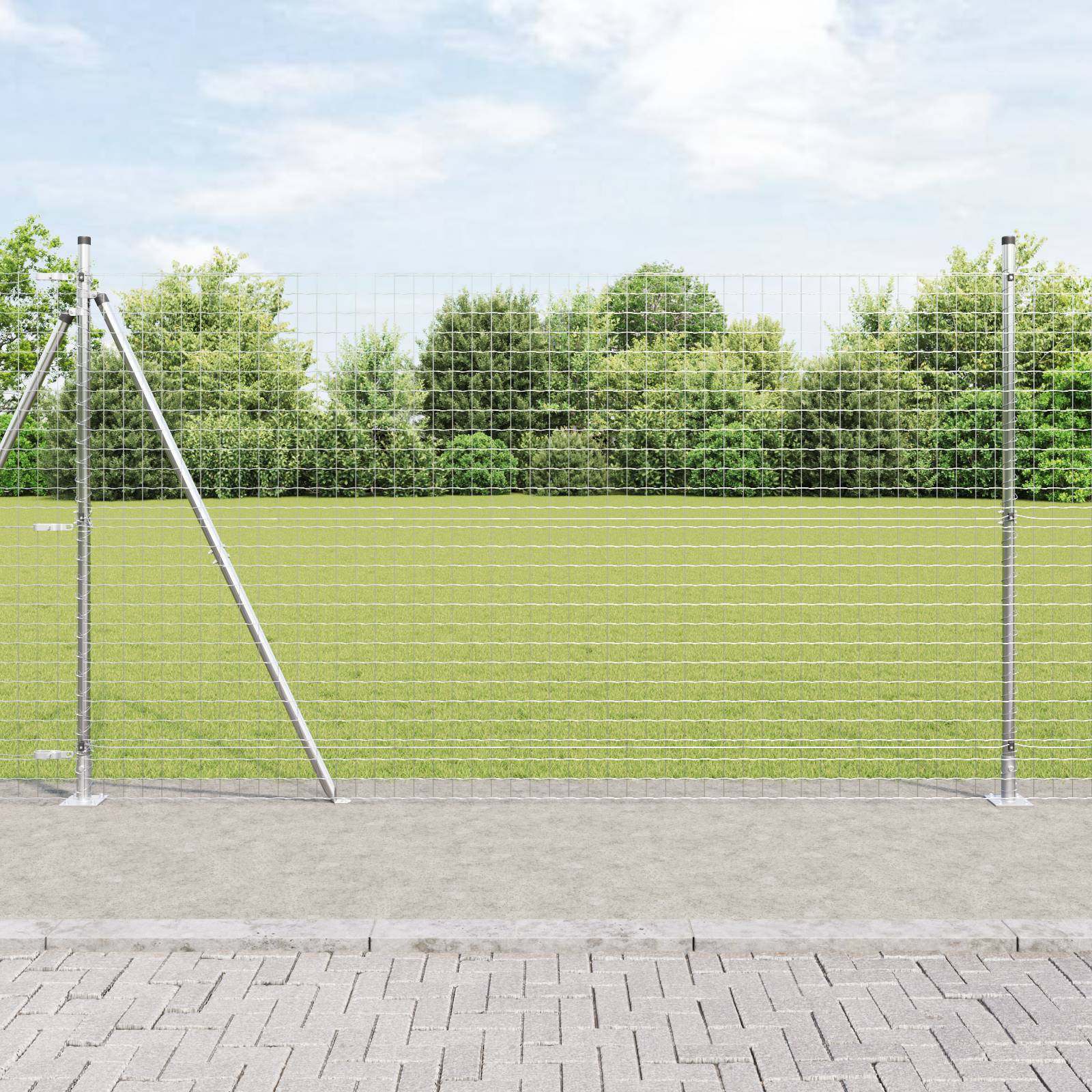 vidaXL Euro-Zaun mit 7 Flanschen 1,4x10 m Verzinkter Stahl