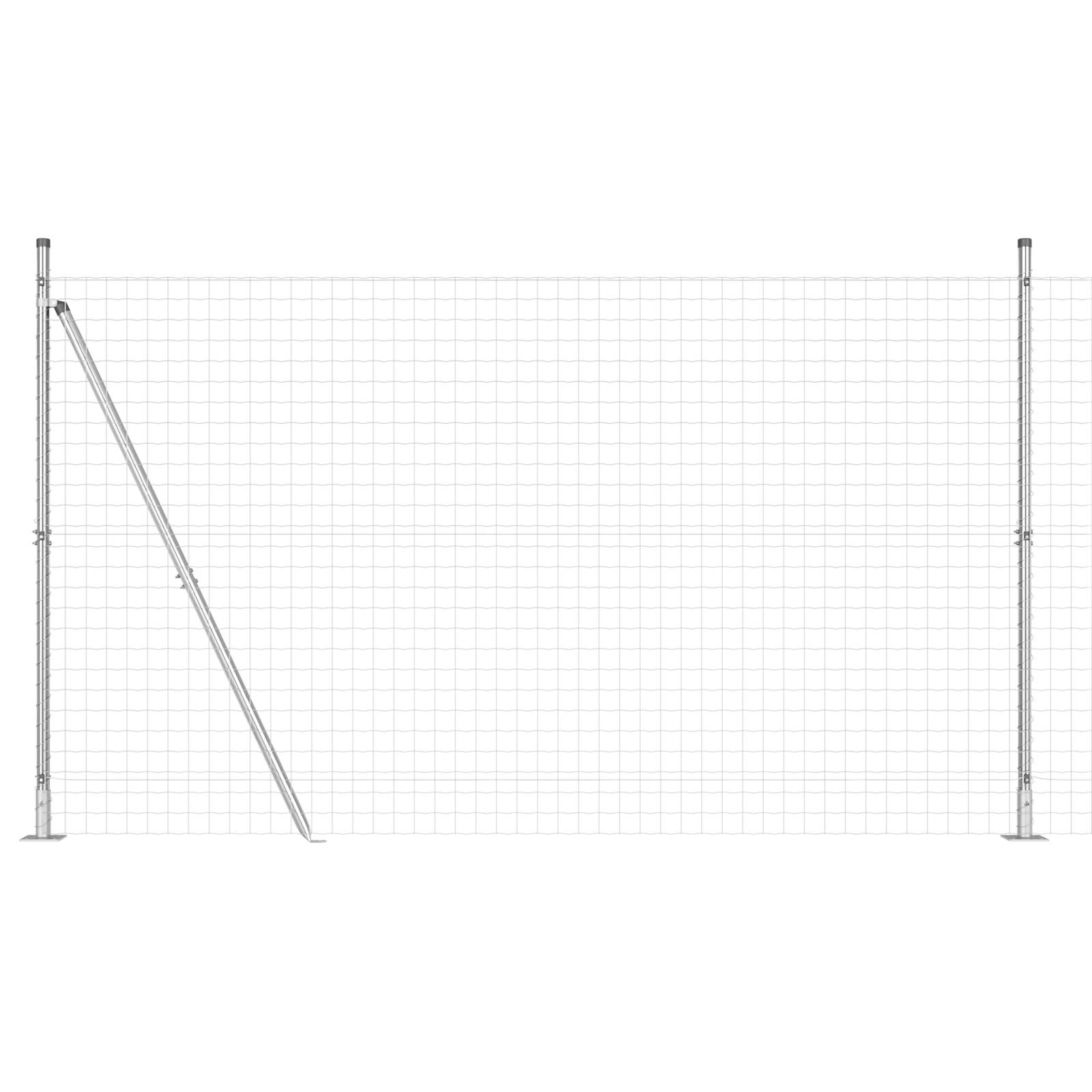 vidaXL Euro-Zaun mit 7 Flanschen 1,4x10 m Verzinkter Stahl
