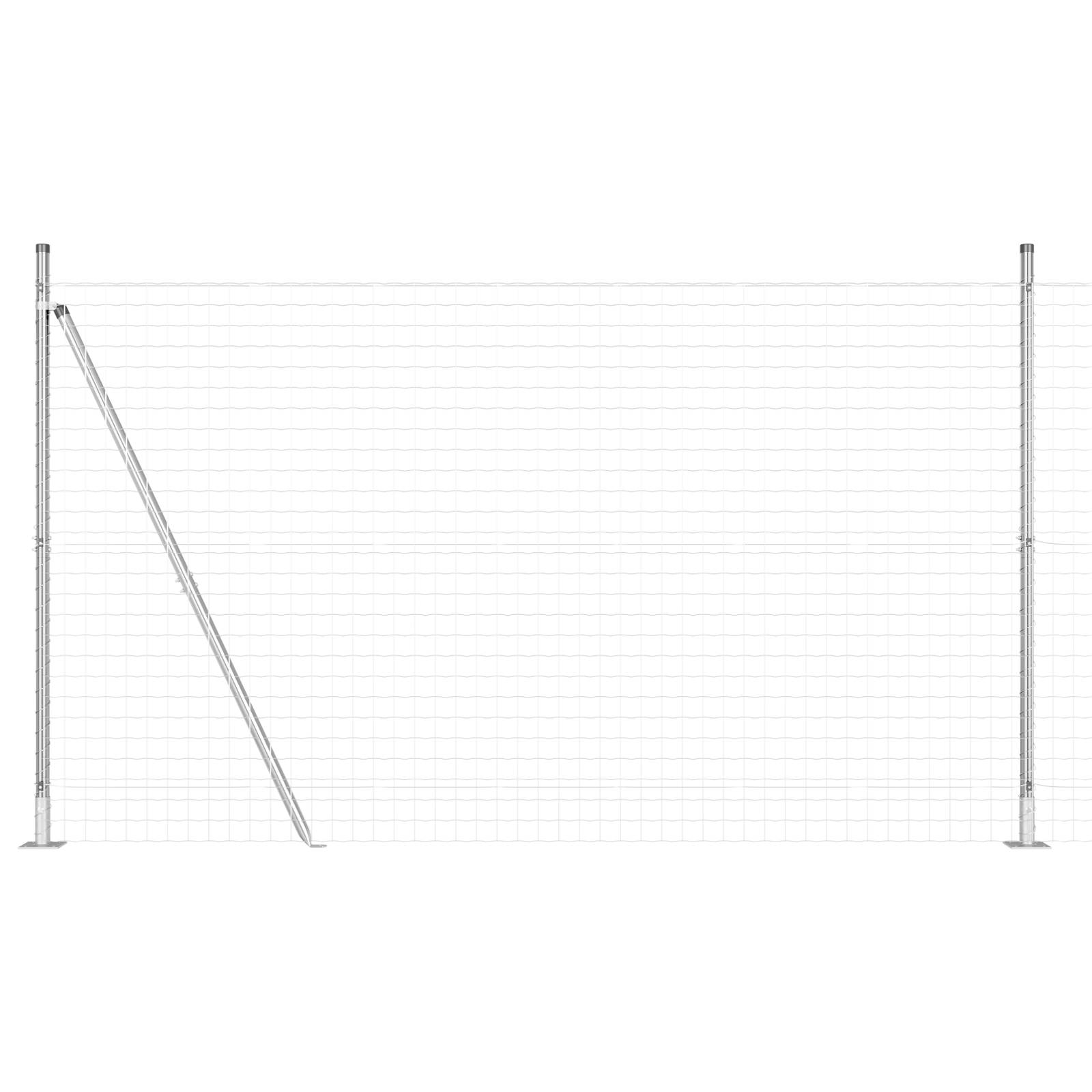 vidaXL Euro Zaun mit 7 Flanschpfosten 1,5x10 m feuerverzinkter Stahl