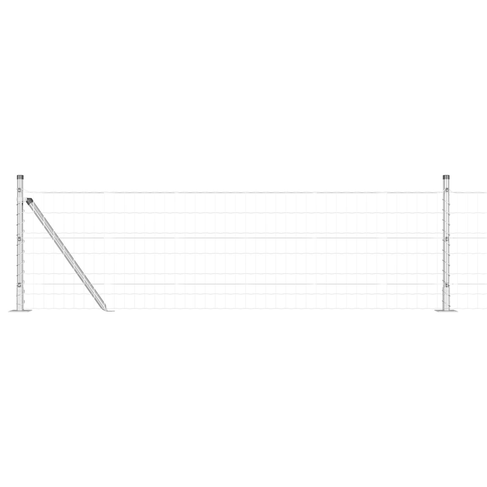 vidaXL Euro Zaun mit 13 Flanschpfosten 0,6x50 m verzinktem Stahl