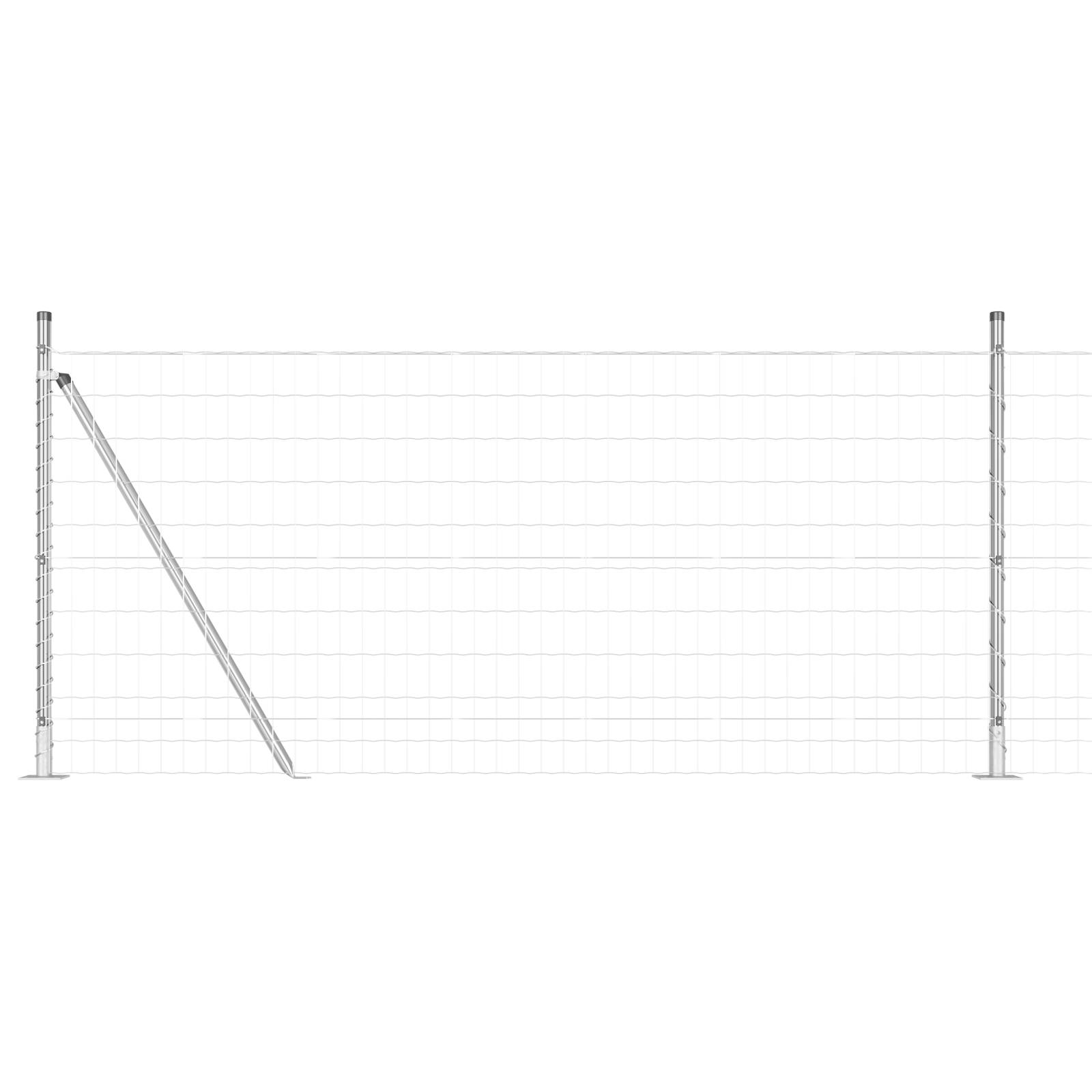 vidaXL Euro Zaun mit 13 Flanschpfosten 1x25 m Verzinkter Stahl