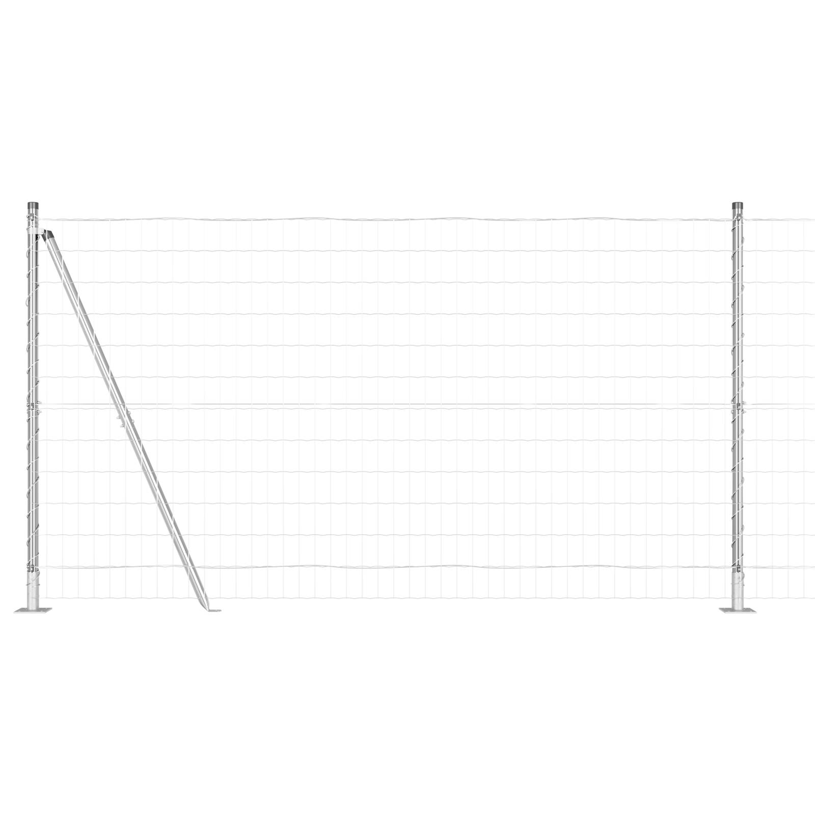 vidaXL Euro Zaun mit 13 Flanschpfosten 1,2x25 m Feuerverzinkter Stahl