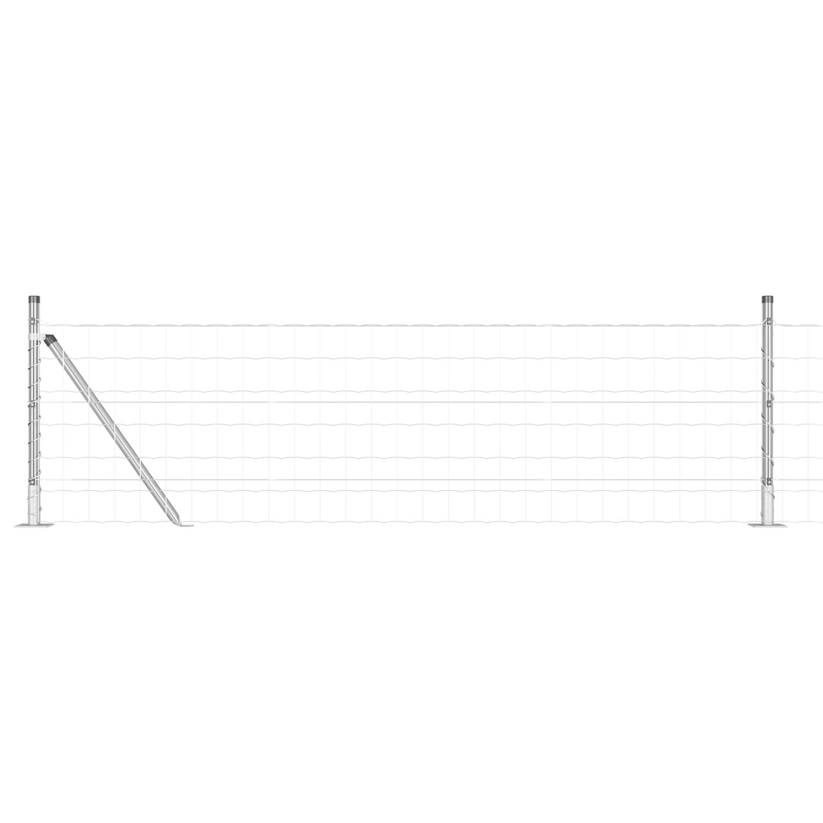 vidaXL Euro Zaun mit 7 Flanschpfosten 0,4x10 m aus galvanisiertem Stahl